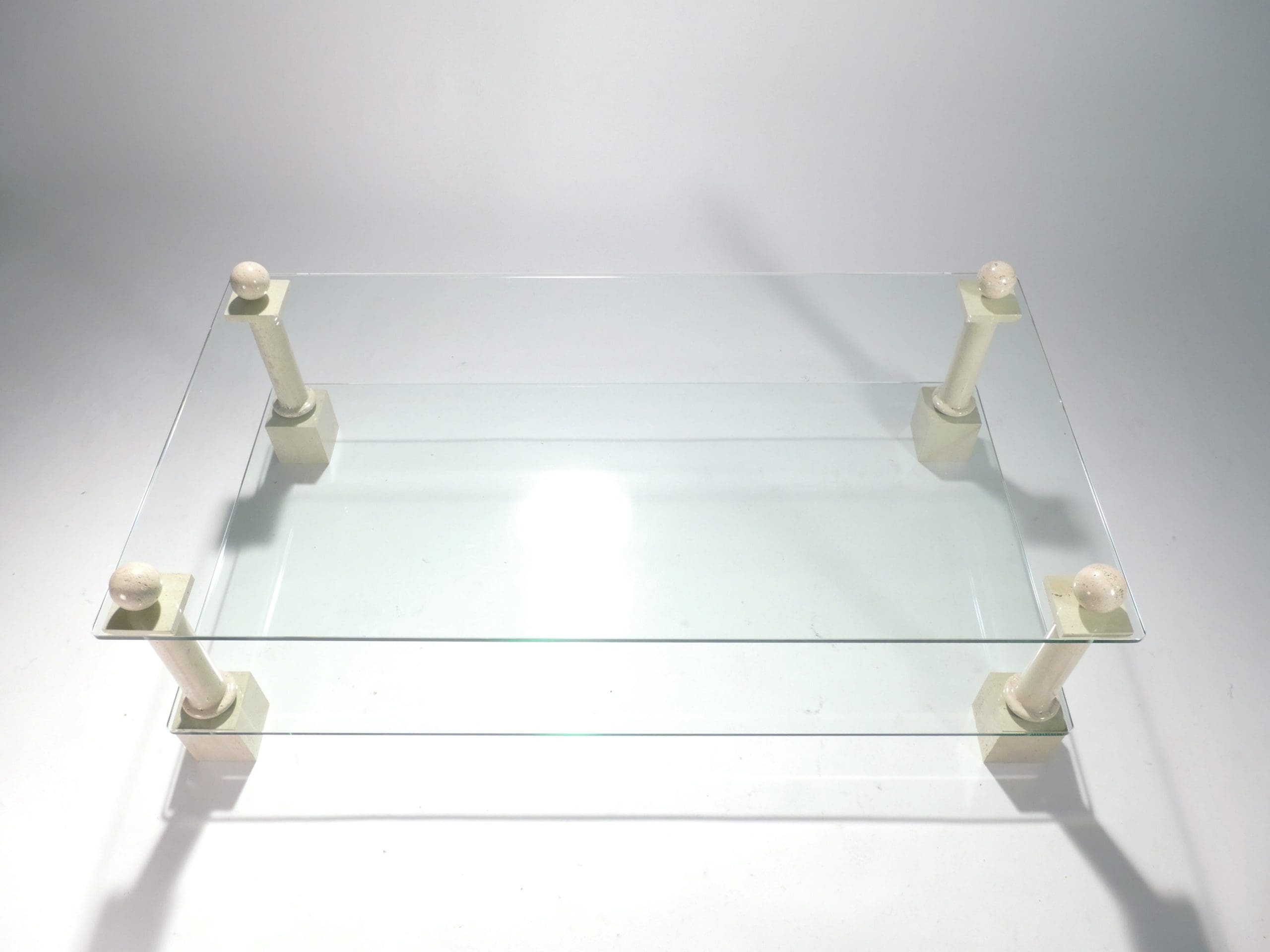Table Basse en Travertin par Philippe Barbier, Années 1970