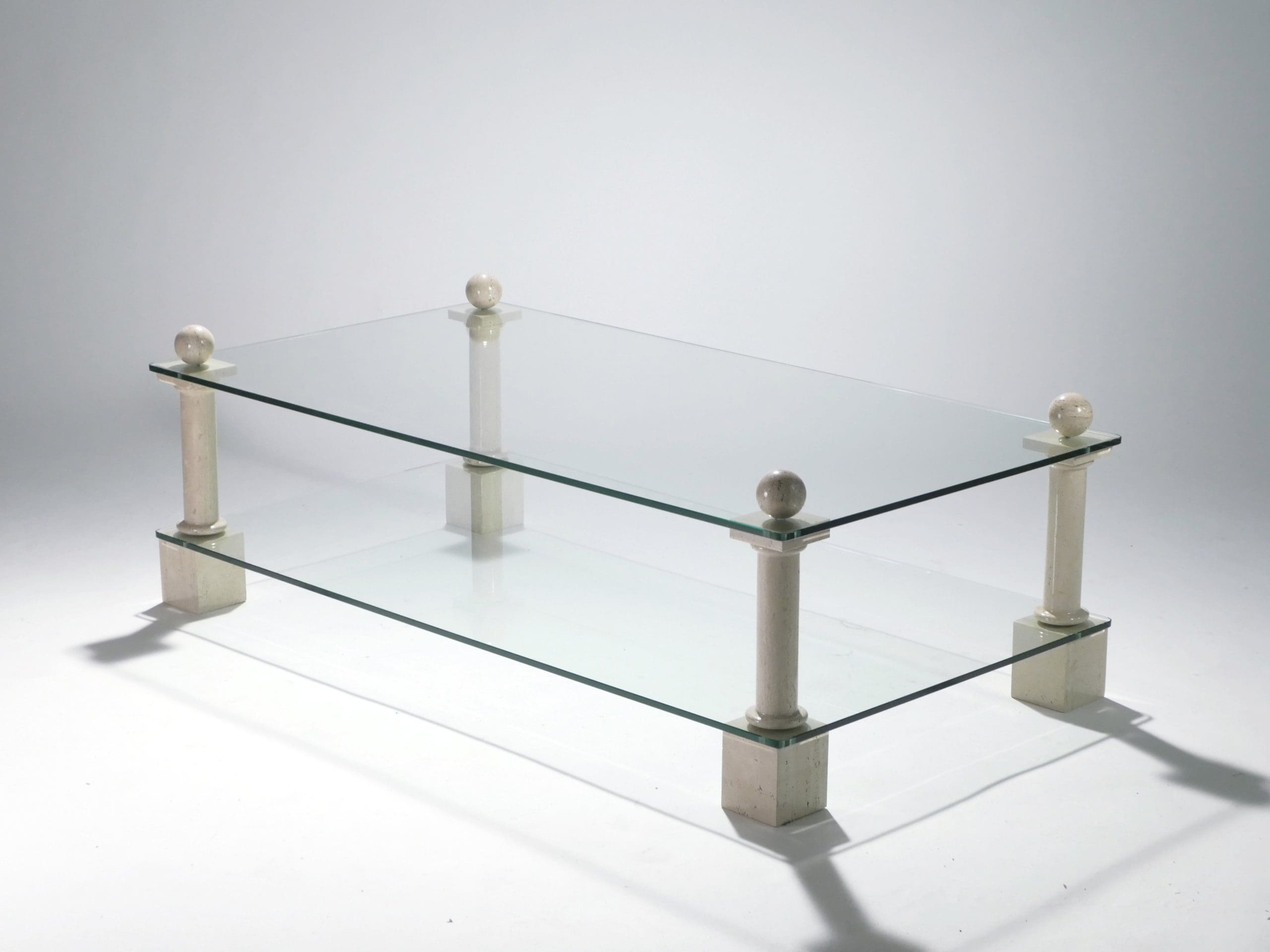 Table Basse en Travertin par Philippe Barbier, Années 1970