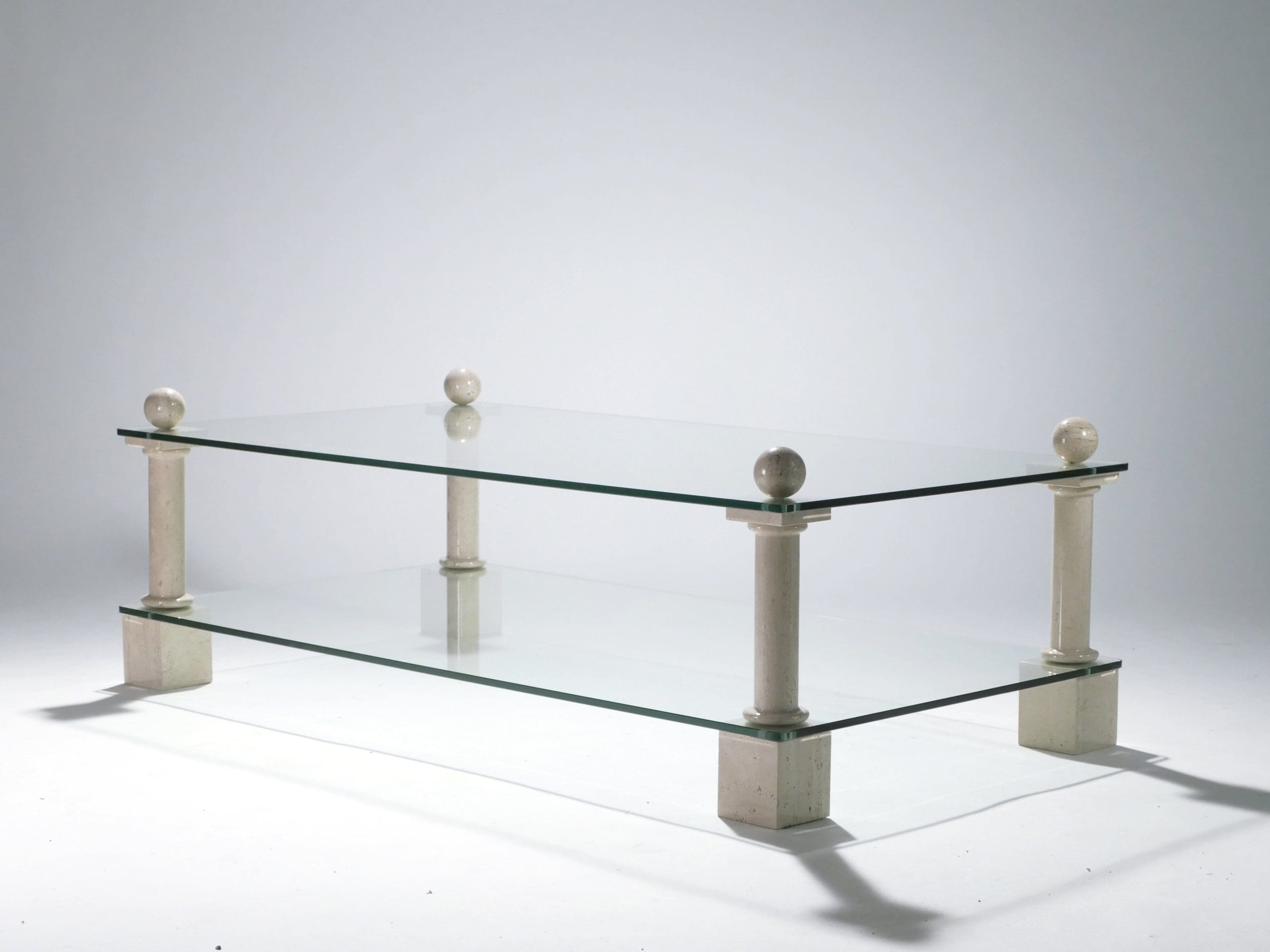 Table Basse en Travertin par Philippe Barbier, Années 1970