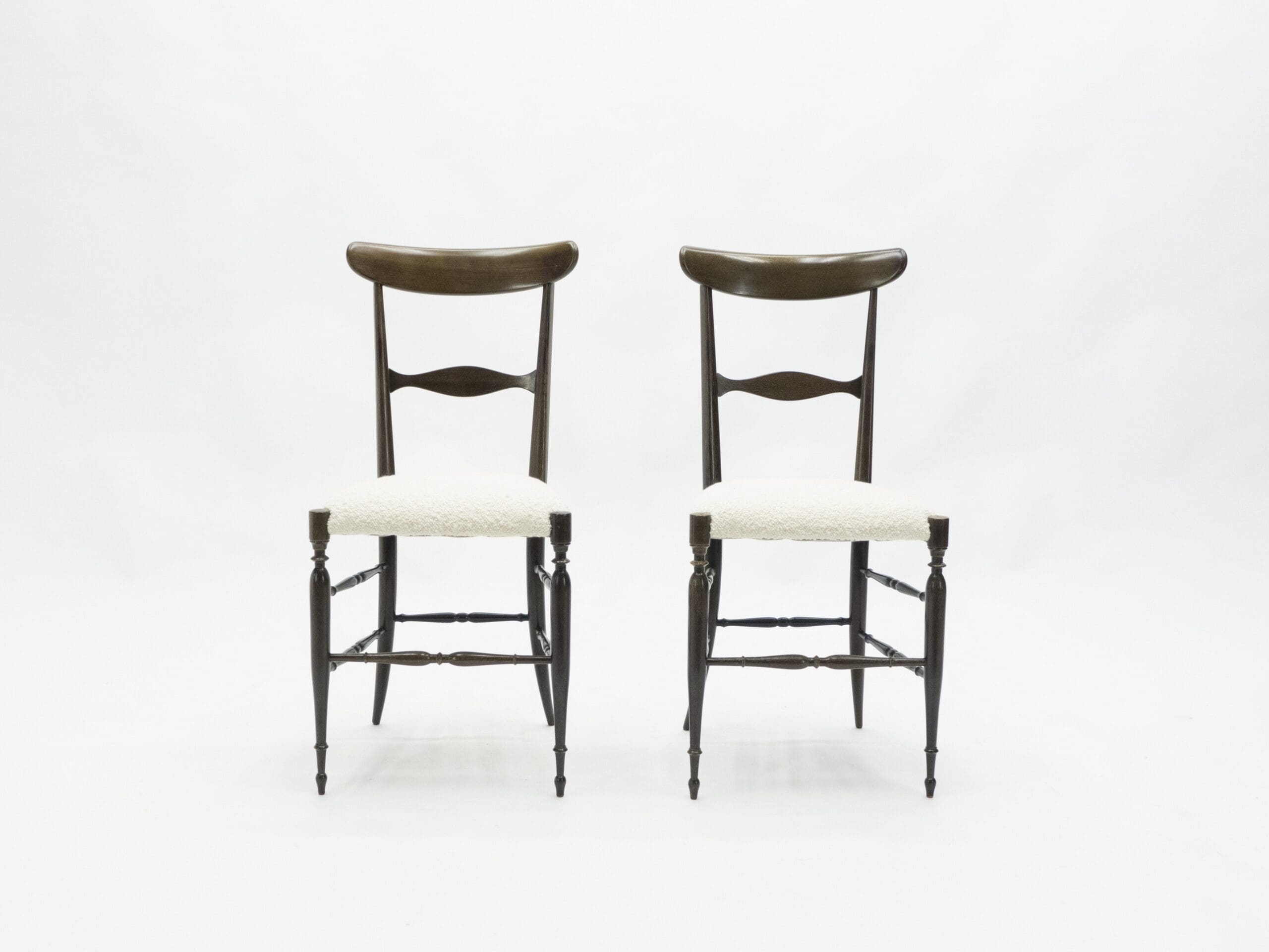 Lot de Six Chaises Campanino Chiavari en Noyer par Fratelli Levaggi, 1950