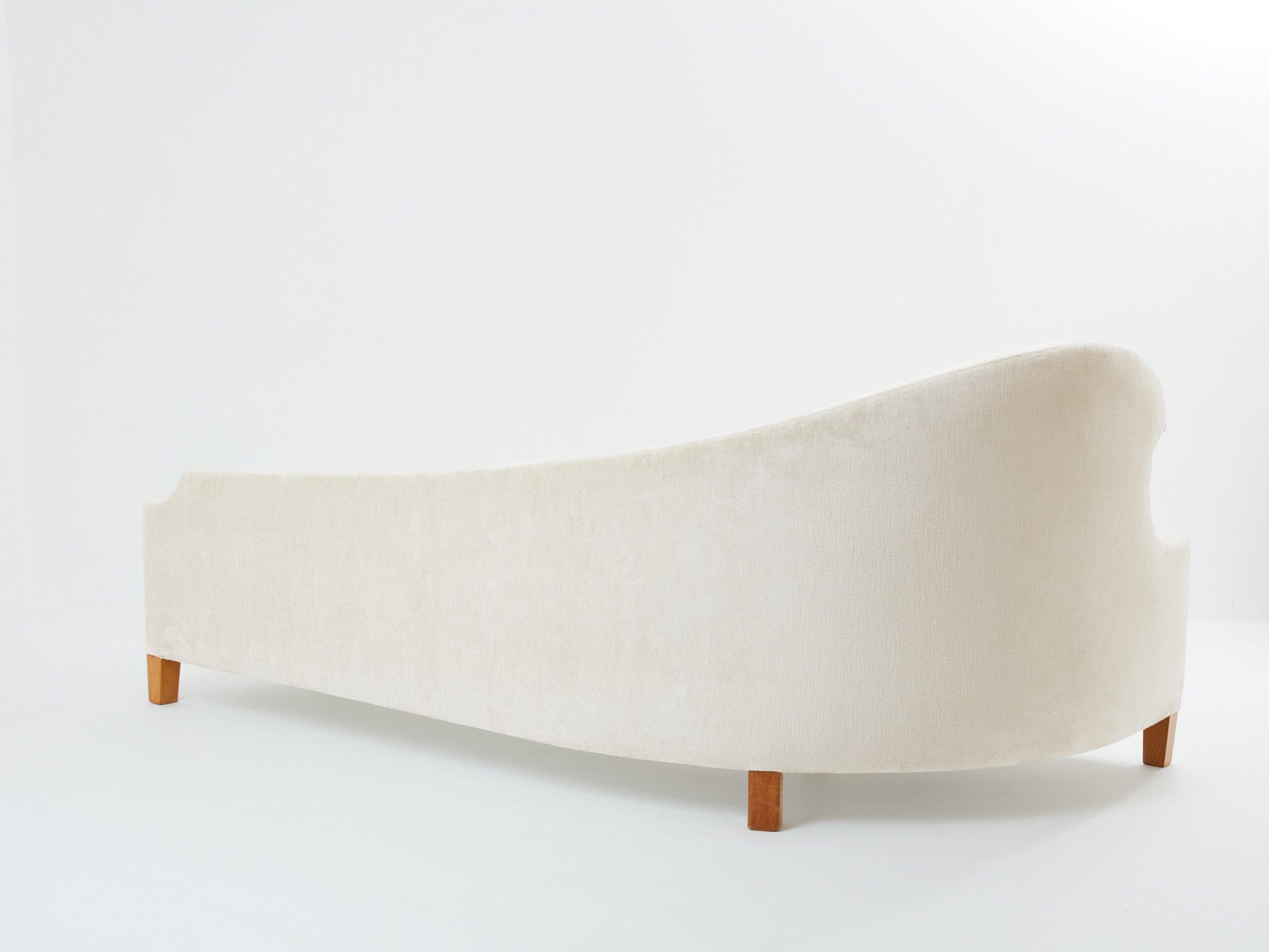 Canapé Courbe en Velours de Lin par Cesare Lacca des Années 1950