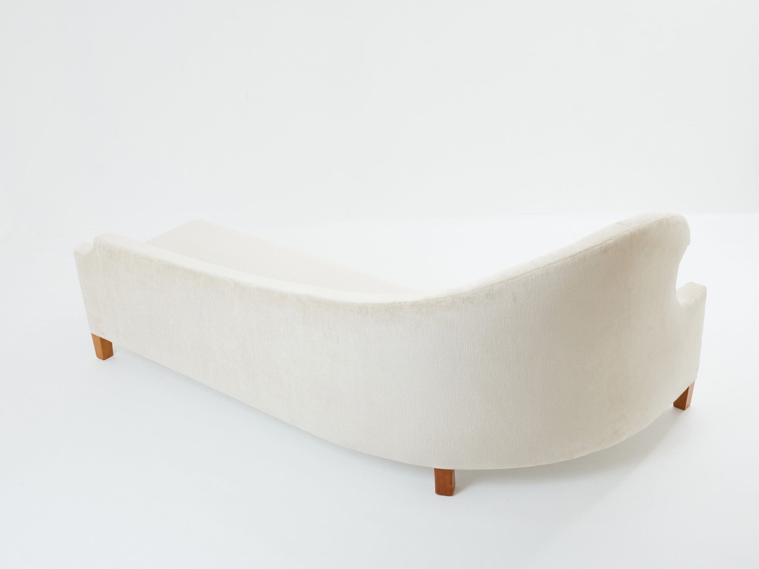 Canapé Courbe en Velours de Lin par Cesare Lacca des Années 1950