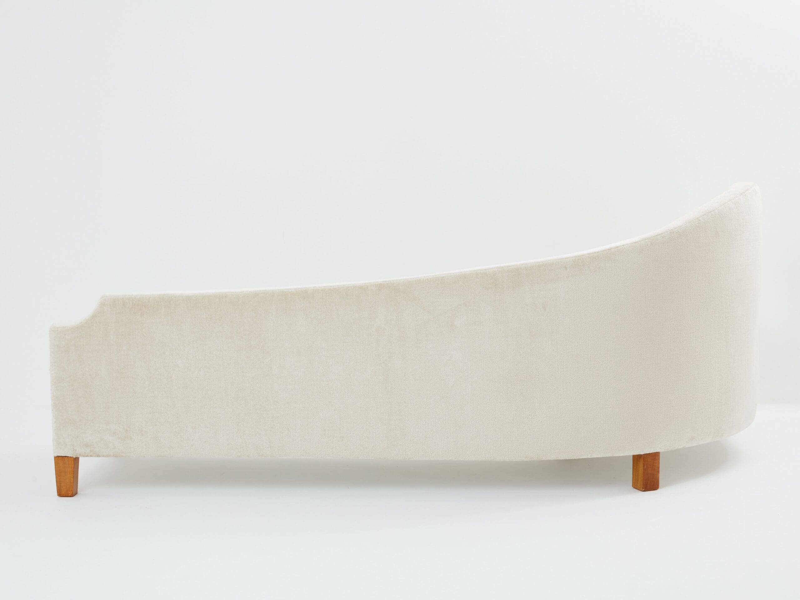 Canapé Courbe en Velours de Lin par Cesare Lacca des Années 1950