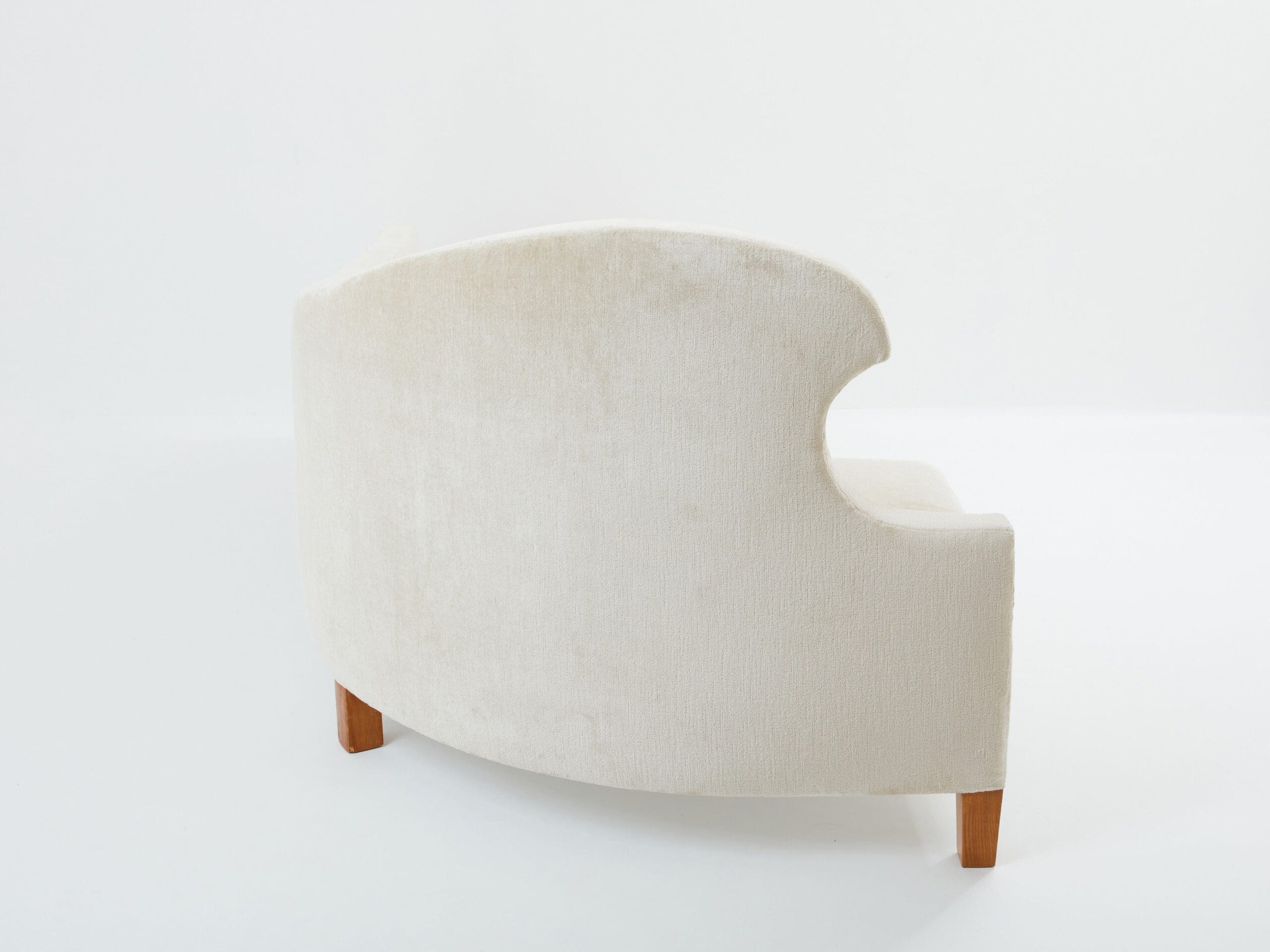 Canapé Courbe en Velours de Lin par Cesare Lacca des Années 1950