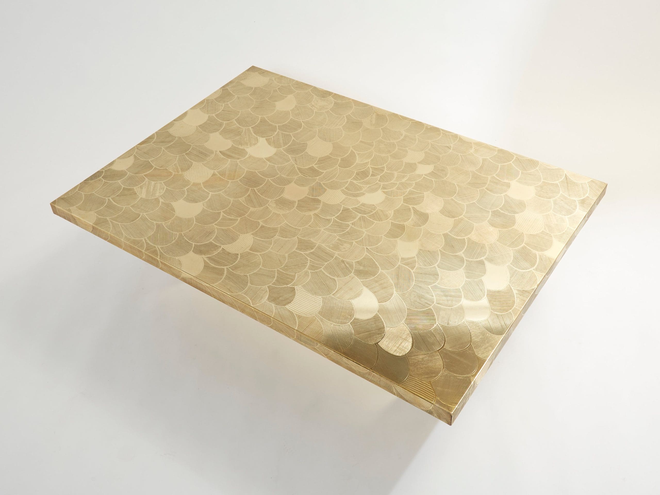 christian krekels signed belgian etched brass coffee table 1970