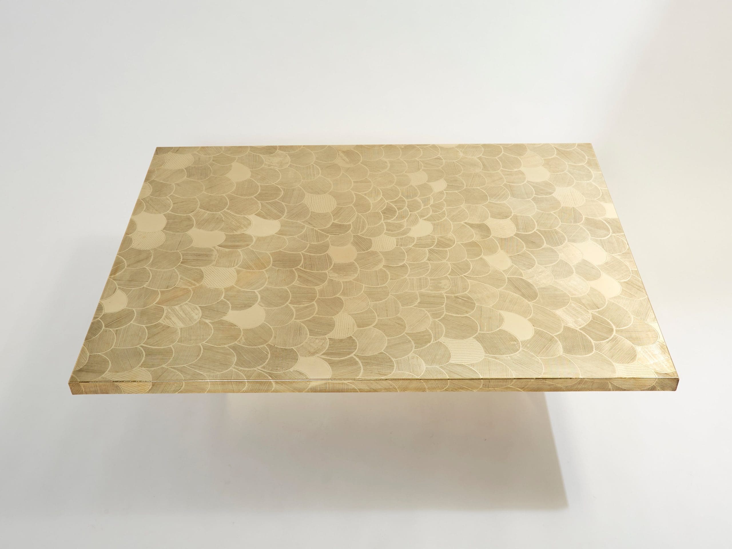 christian krekels signed belgian etched brass coffee table 1970