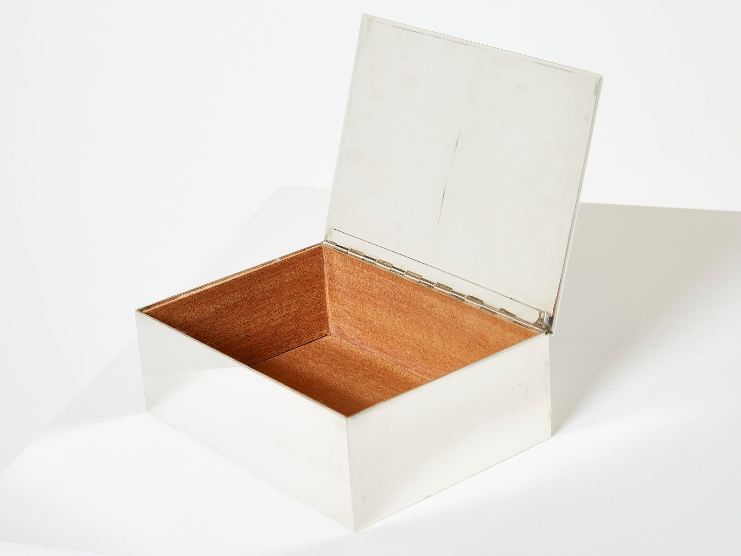 Boîte à Bijoux en Argent et Émail Bleu par Crevillen Paris, 1970