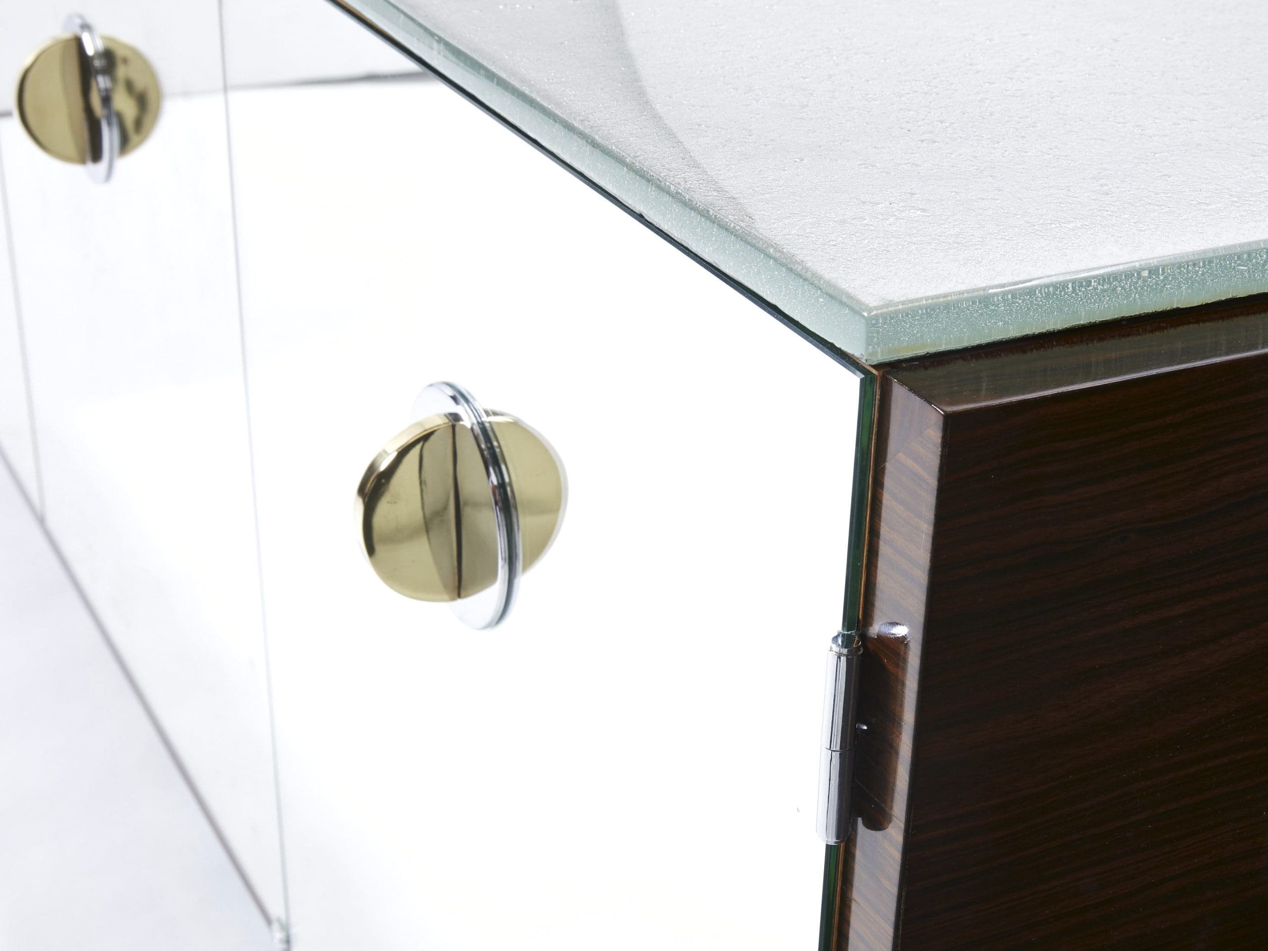Buffet Style Adnet en Macassar et Sycomore Miroir par Alberto Pinto, Années 1990