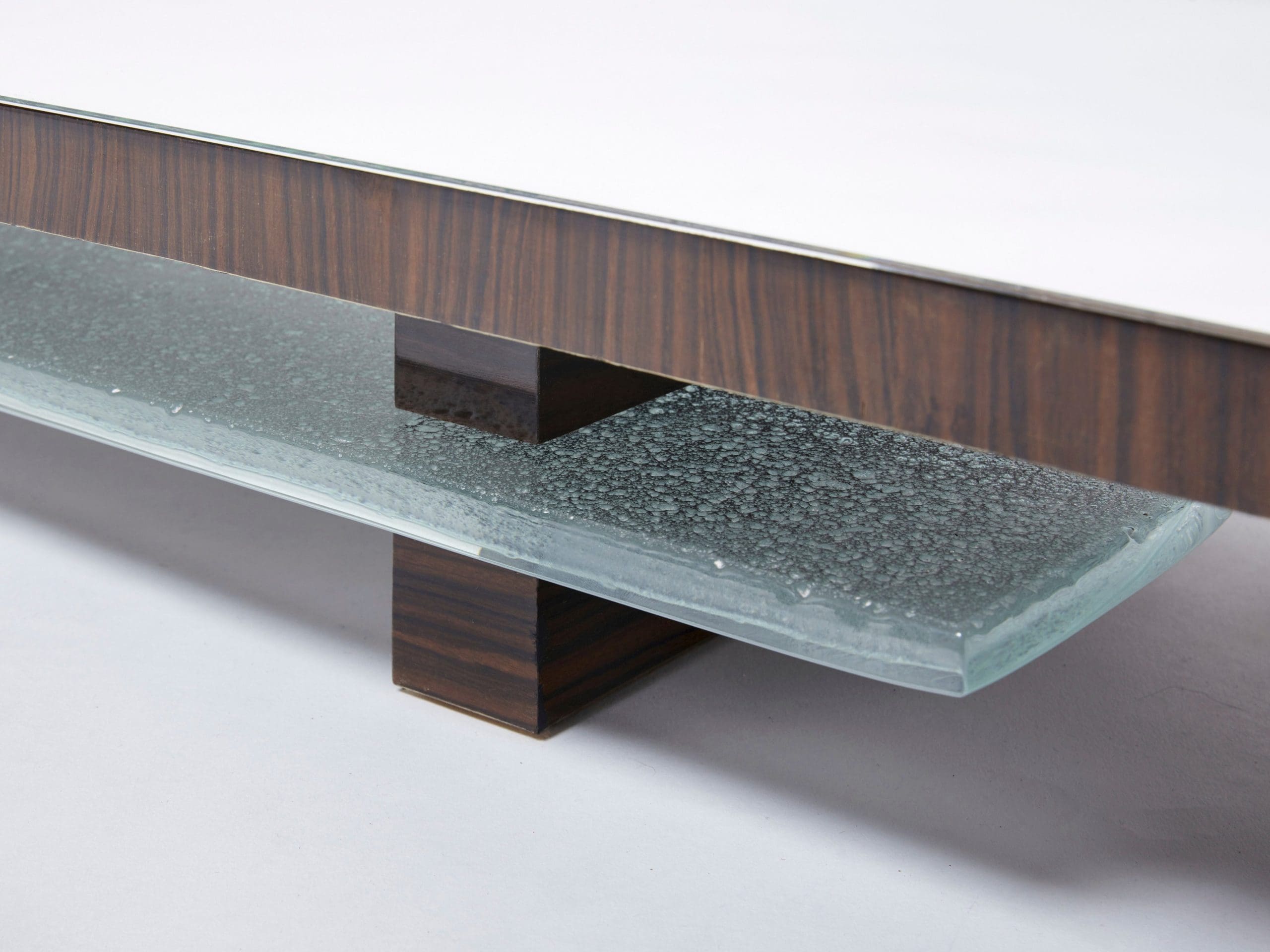 Buffet Style Adnet en Macassar et Sycomore Miroir par Alberto Pinto, Années 1990