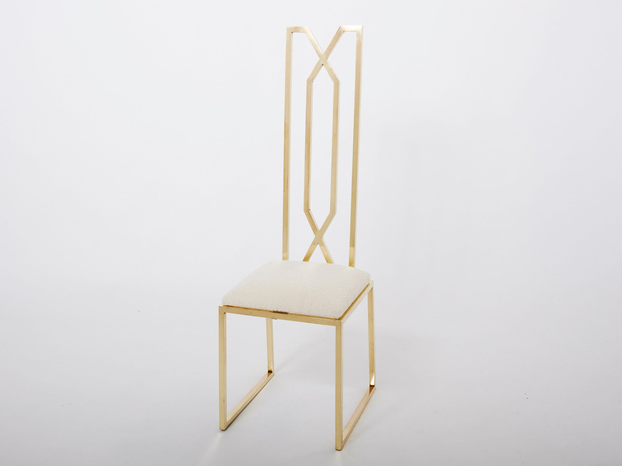 Paire de Chaises en Laiton Signées par Alain Delon pour Jean Charles – Années 1970
