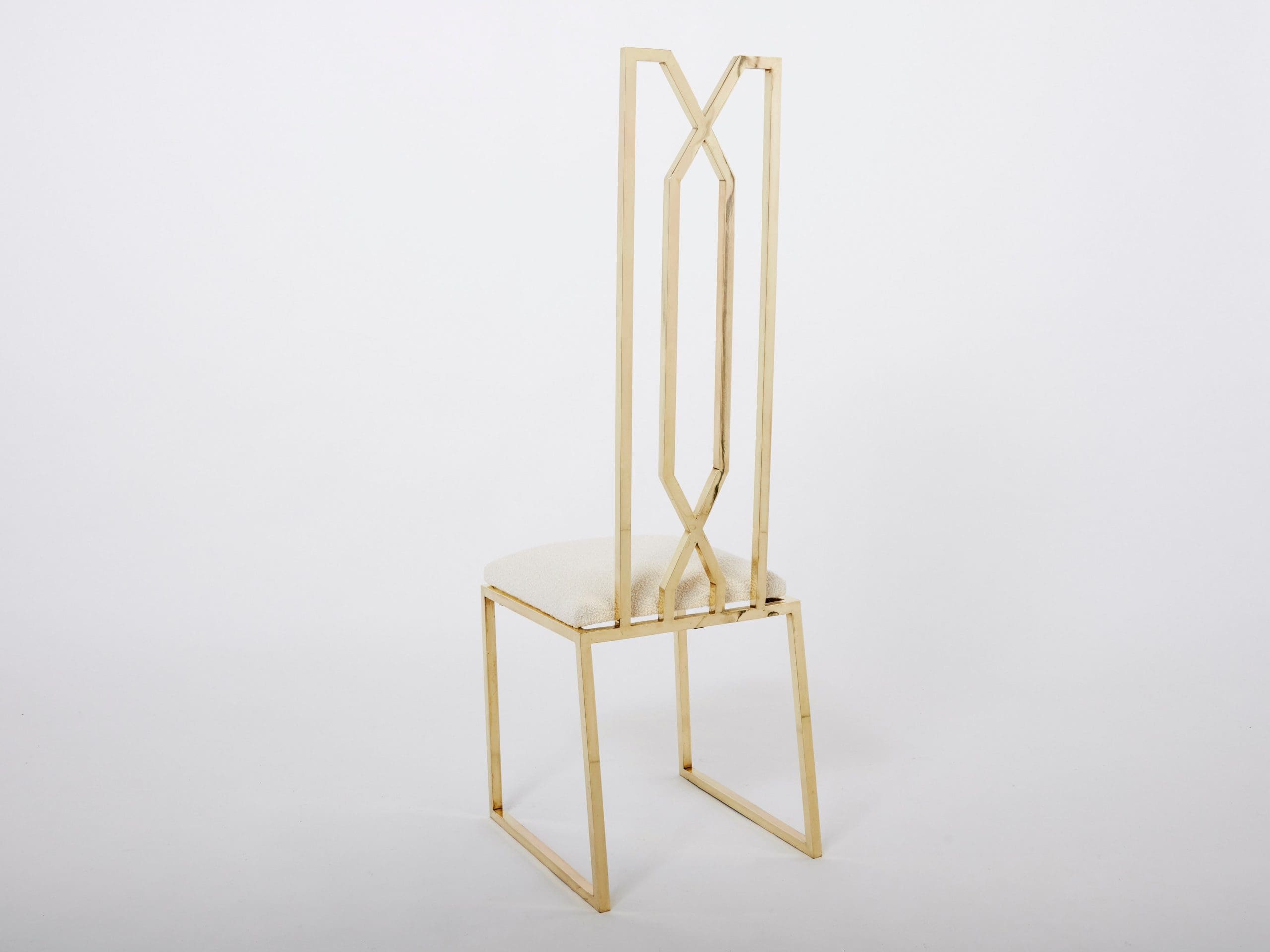 Paire de Chaises en Laiton Signées par Alain Delon pour Jean Charles – Années 1970