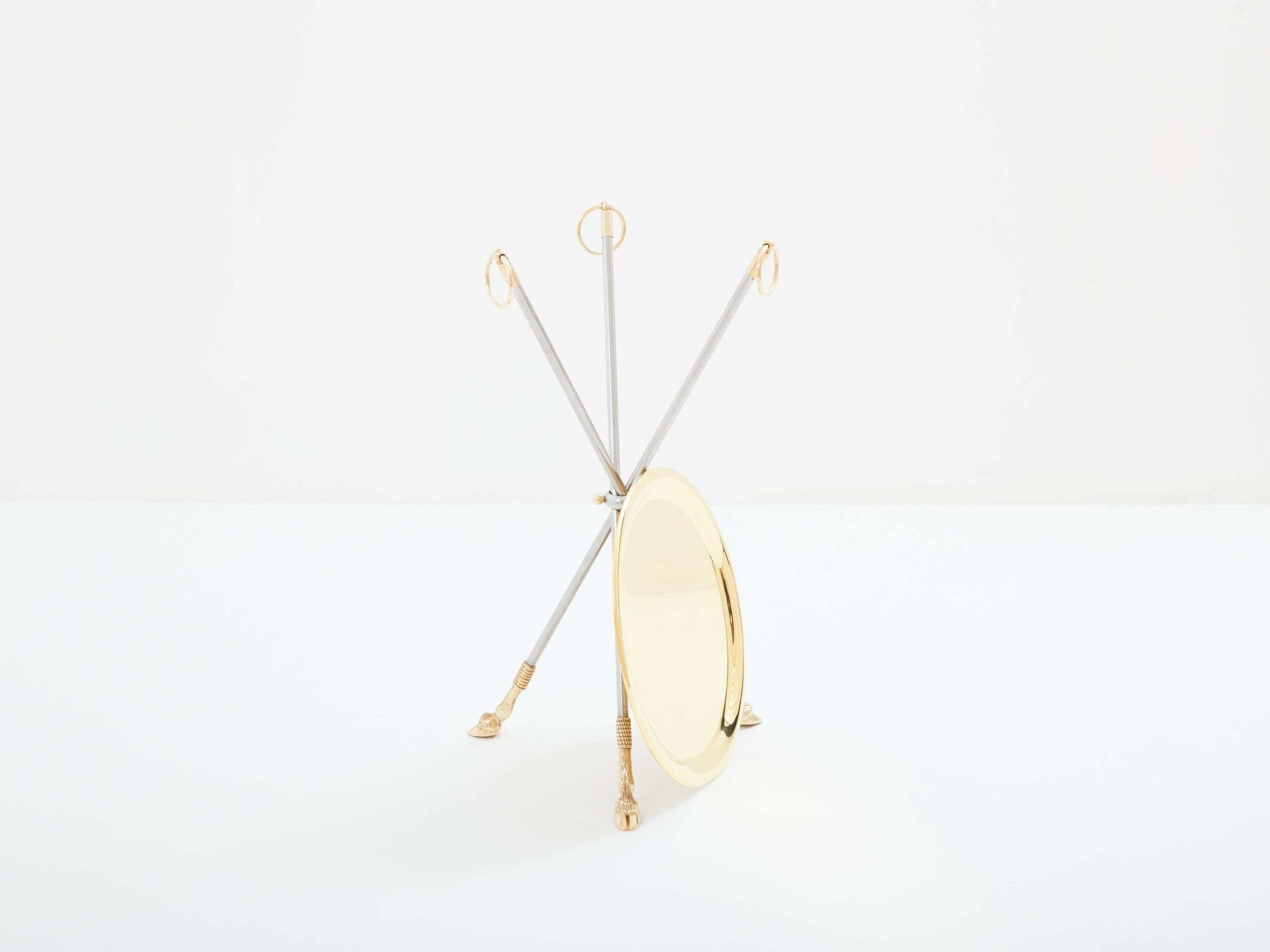 Alberto Orlandi brass steel gueridon serving tray table 1970s
