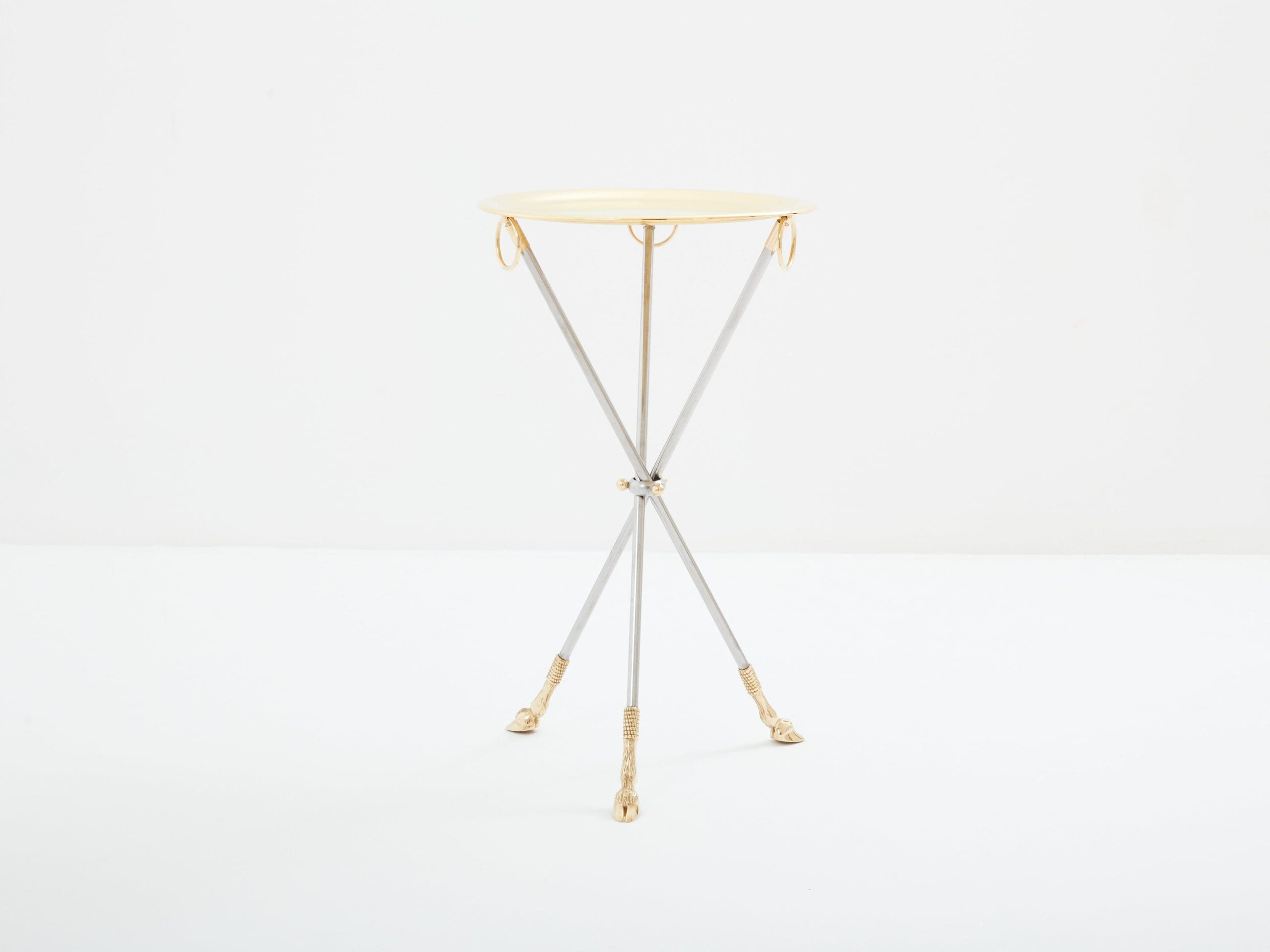 Alberto Orlandi brass steel gueridon serving tray table 1970s
