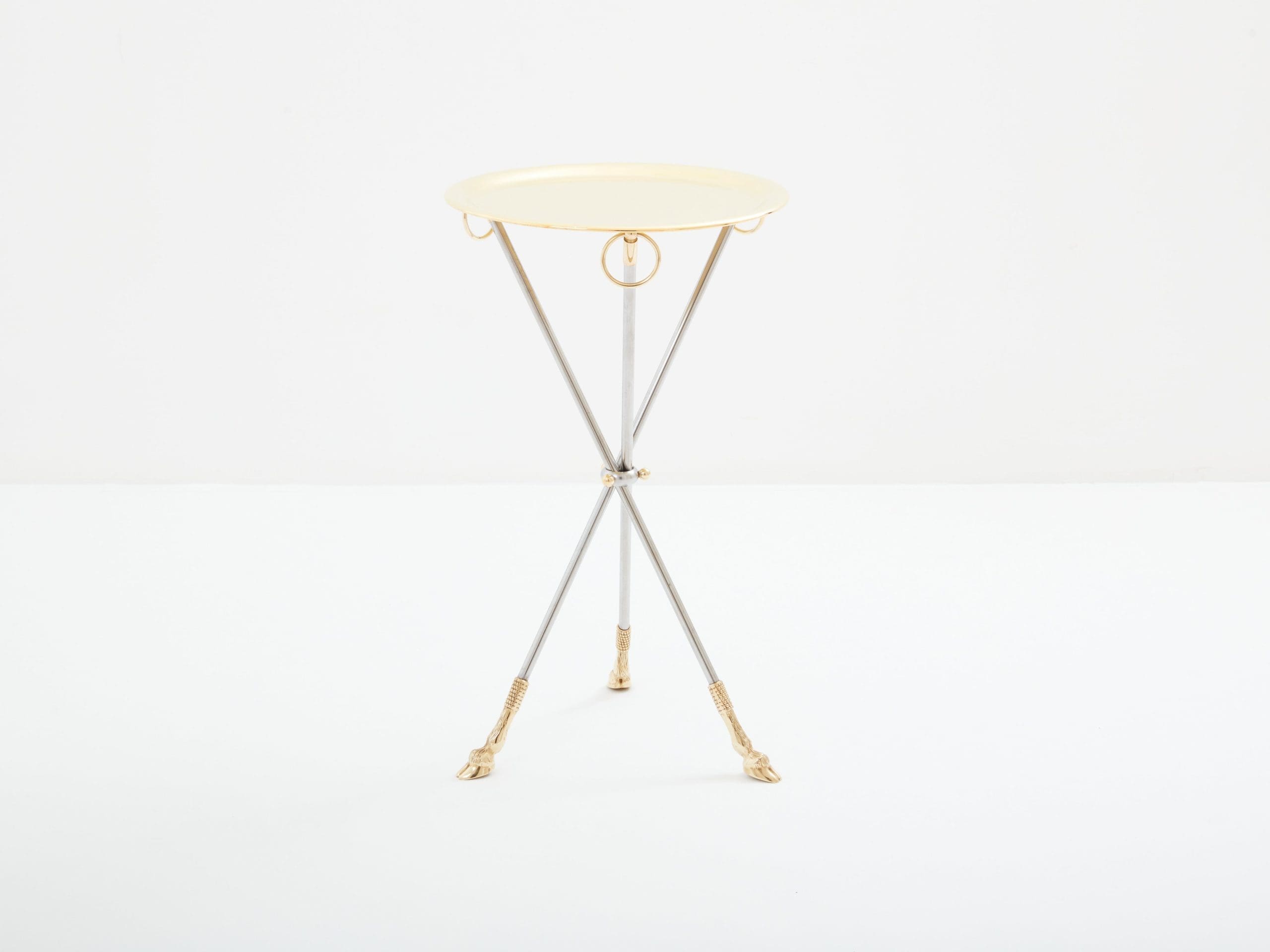 Alberto Orlandi brass steel gueridon serving tray table 1970s