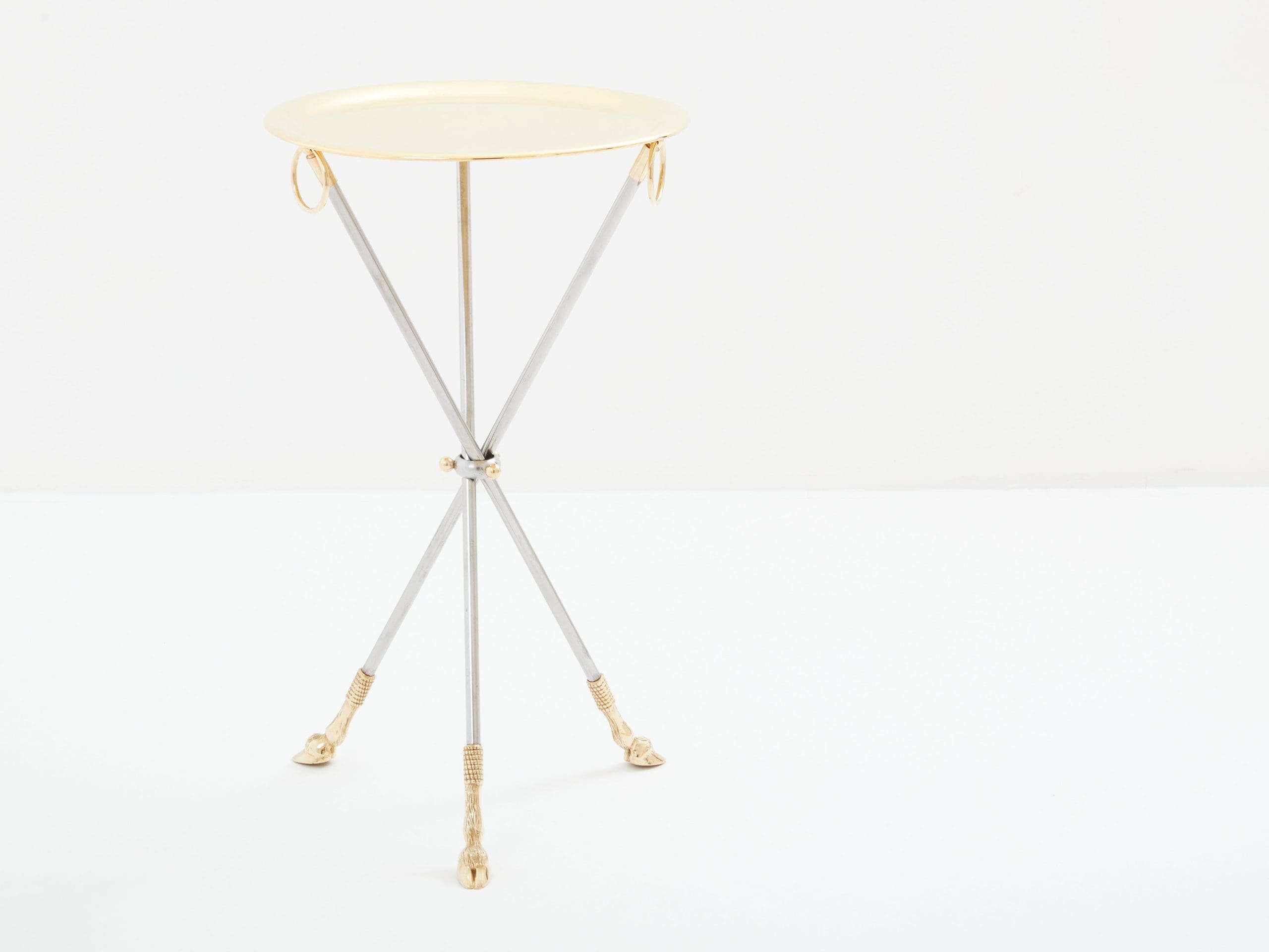 Alberto Orlandi brass steel gueridon serving tray table 1970s