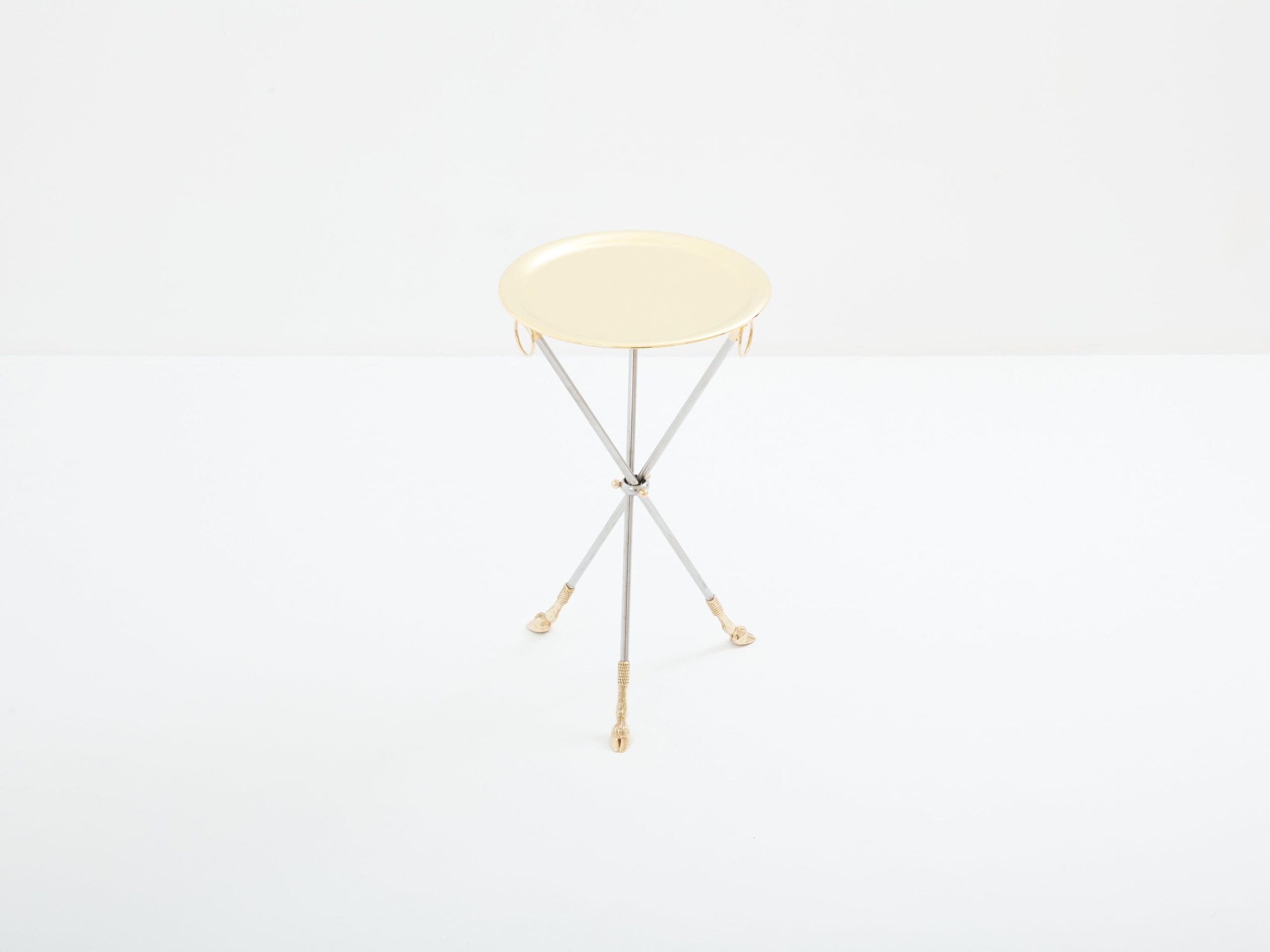 Alberto Orlandi brass steel gueridon serving tray table 1970s