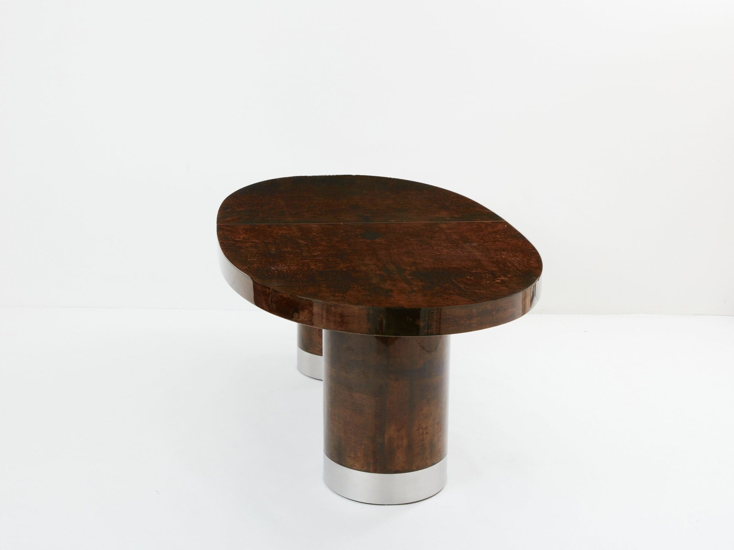 Table à Manger en Parchemin de Chèvre Laqué par Aldo Tura, Années 1960