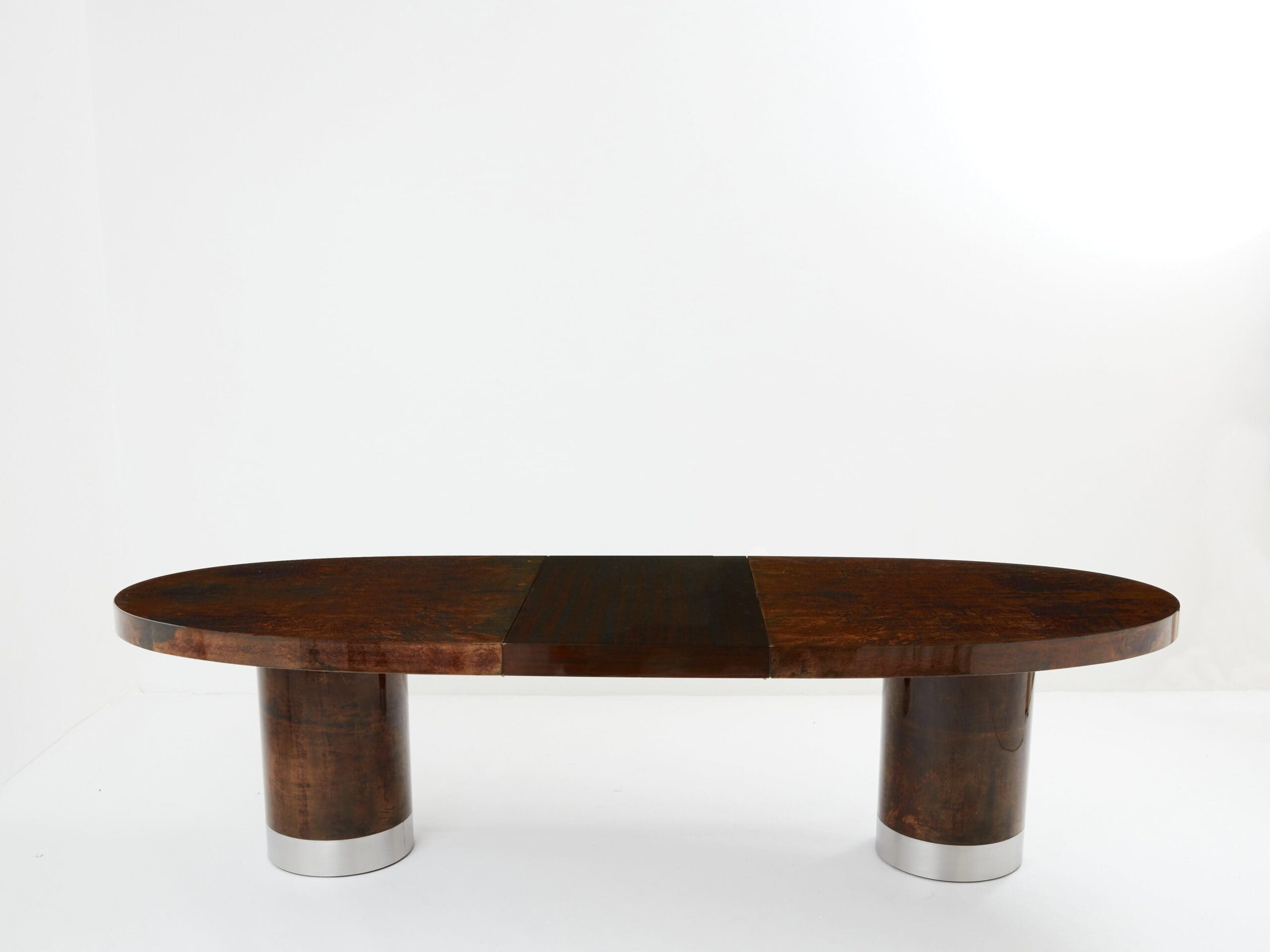 Table à Manger en Parchemin de Chèvre Laqué par Aldo Tura, Années 1960