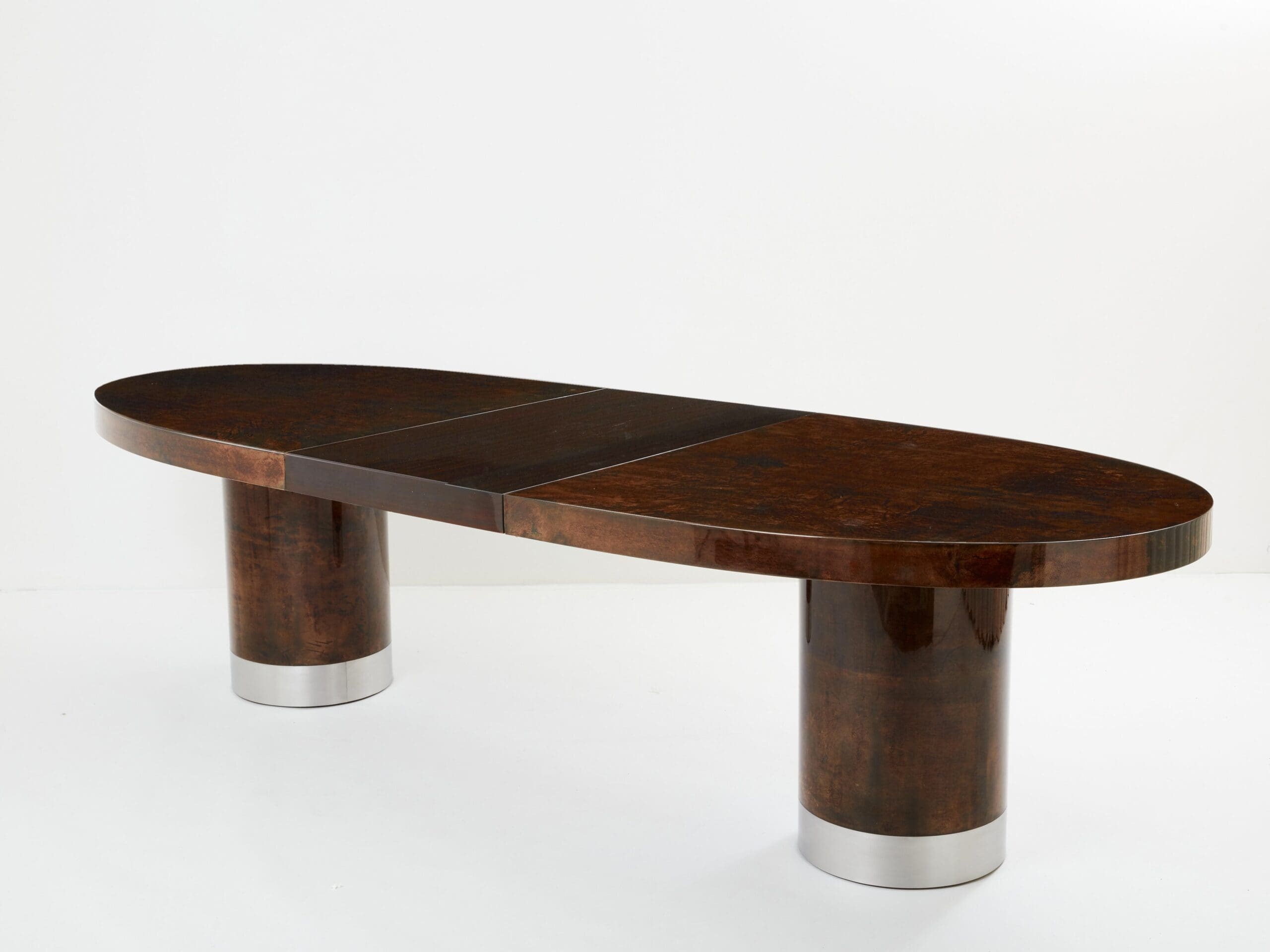 Table à Manger en Parchemin de Chèvre Laqué par Aldo Tura, Années 1960
