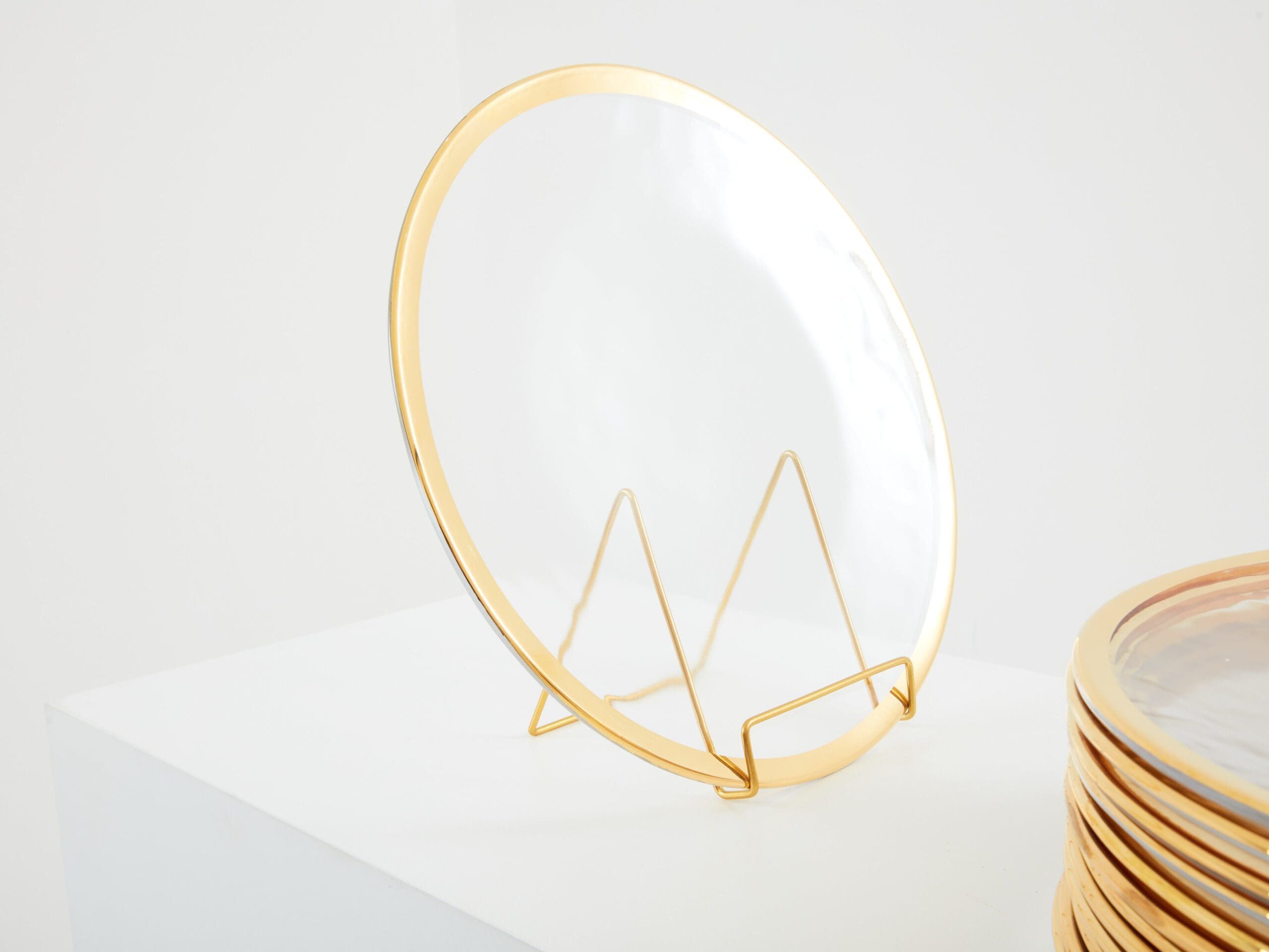 Archimede Seguso ensemble de douze assiettes en verre de Murano 1970