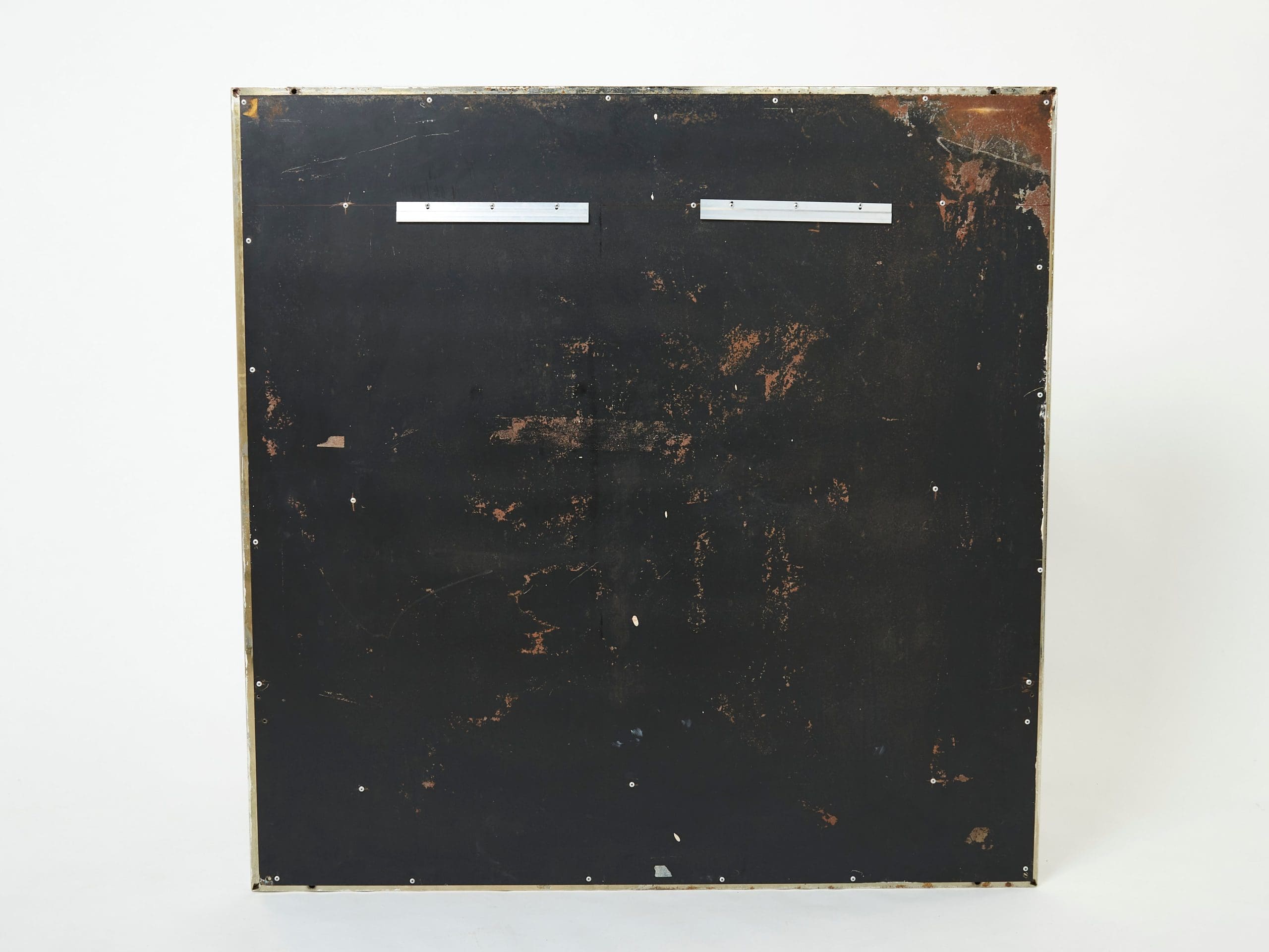 Grand Miroir Industriel en Chrome et Métal Cuivré par Belgo Chrome, 1970s