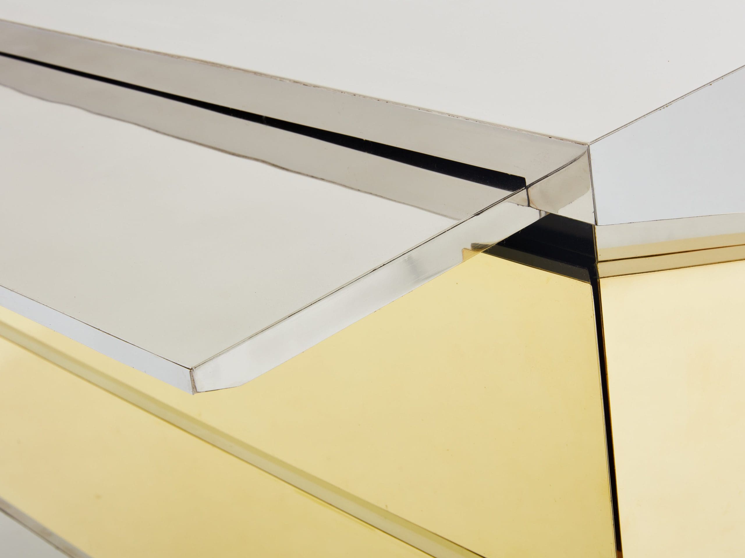 Commode Gabriella Crespi « Mr-Mme » en Chrome et Laiton (1972)