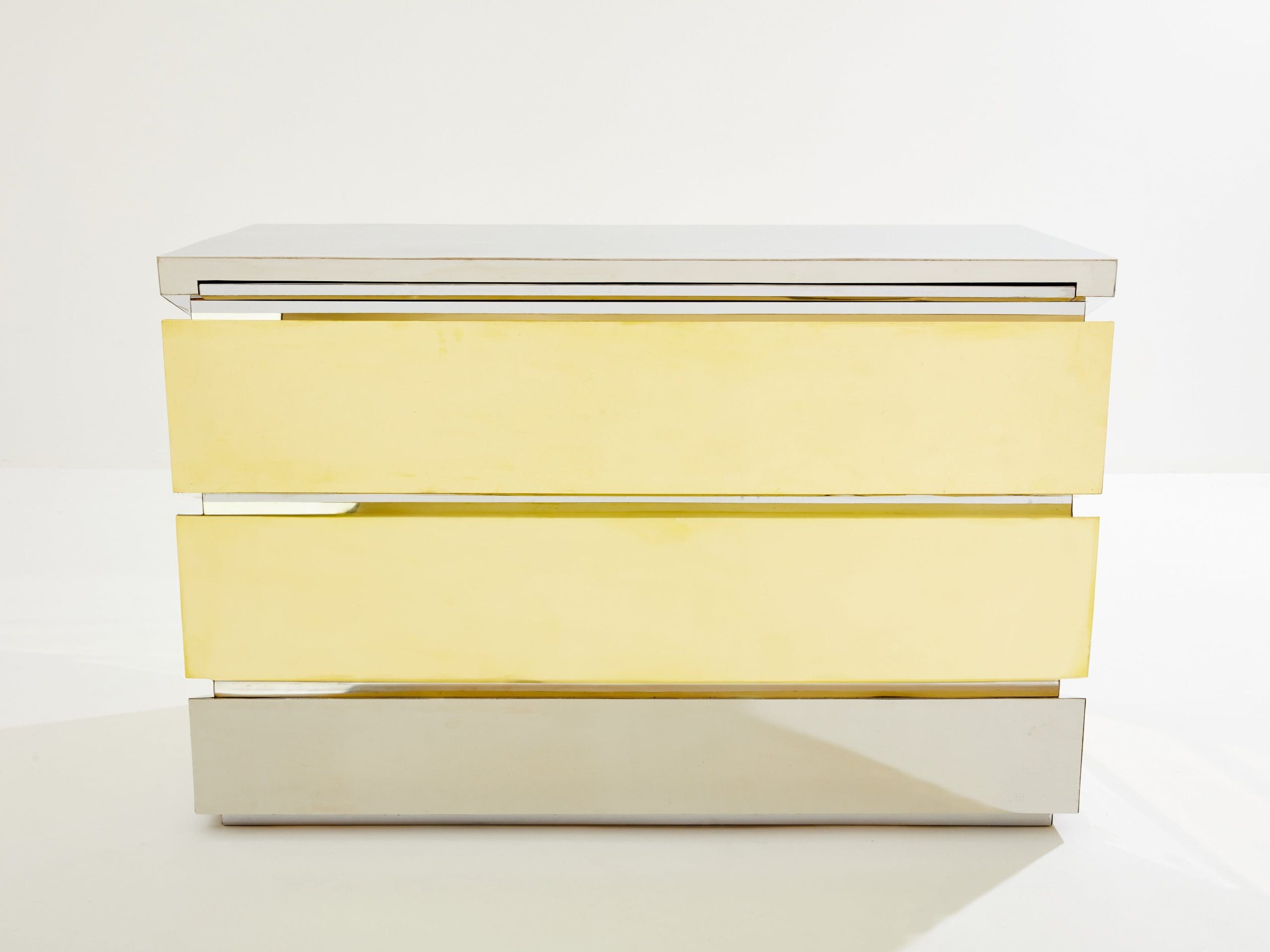 Commode Gabriella Crespi « Mr-Mme » en Chrome et Laiton (1972)