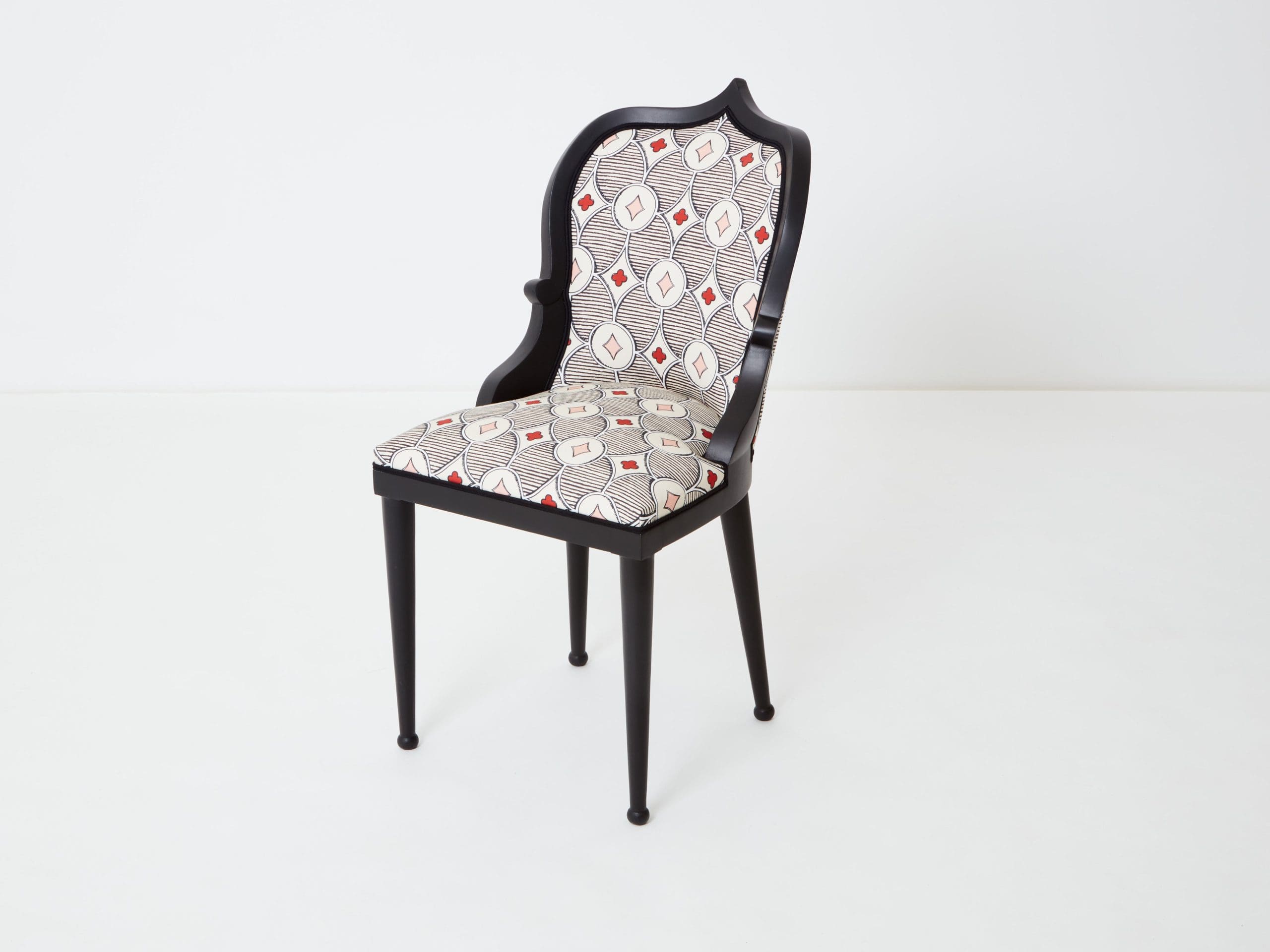 Chaise Palace Garouste & Bonetti – Édition Le Privilège 1980 – Tissu Rubelli