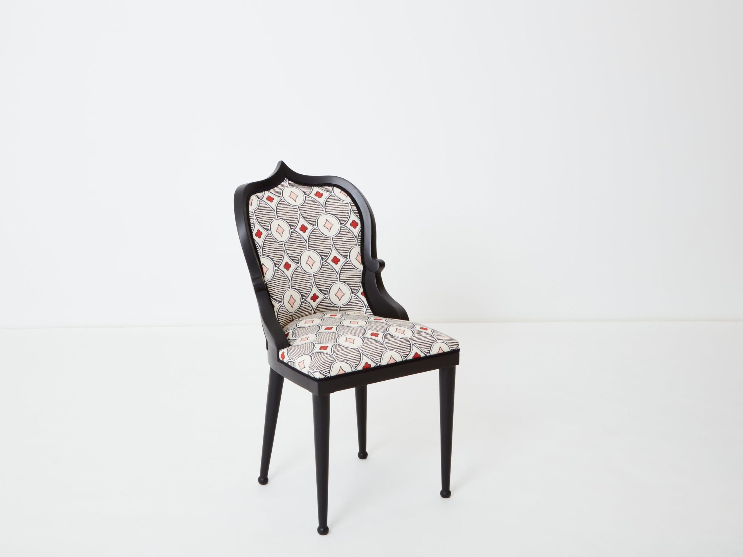 Chaise Palace Garouste & Bonetti – Édition Le Privilège 1980 – Tissu Rubelli