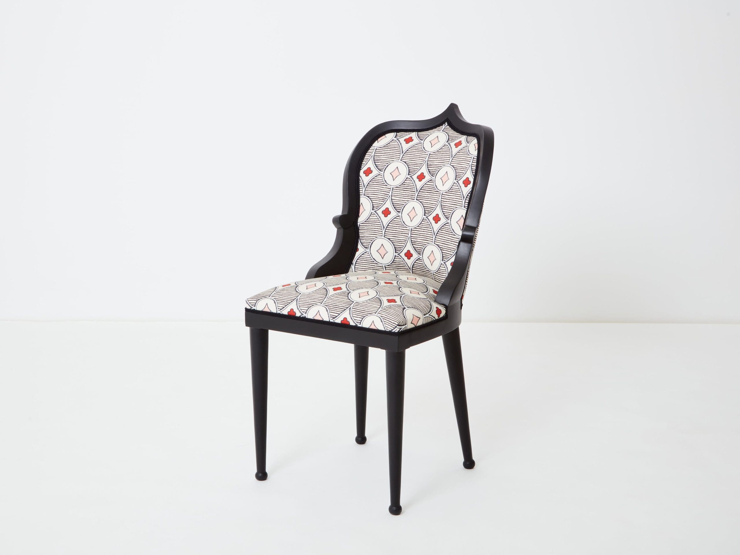 Chaise Palace Garouste & Bonetti – Édition Le Privilège 1980 – Tissu Rubelli