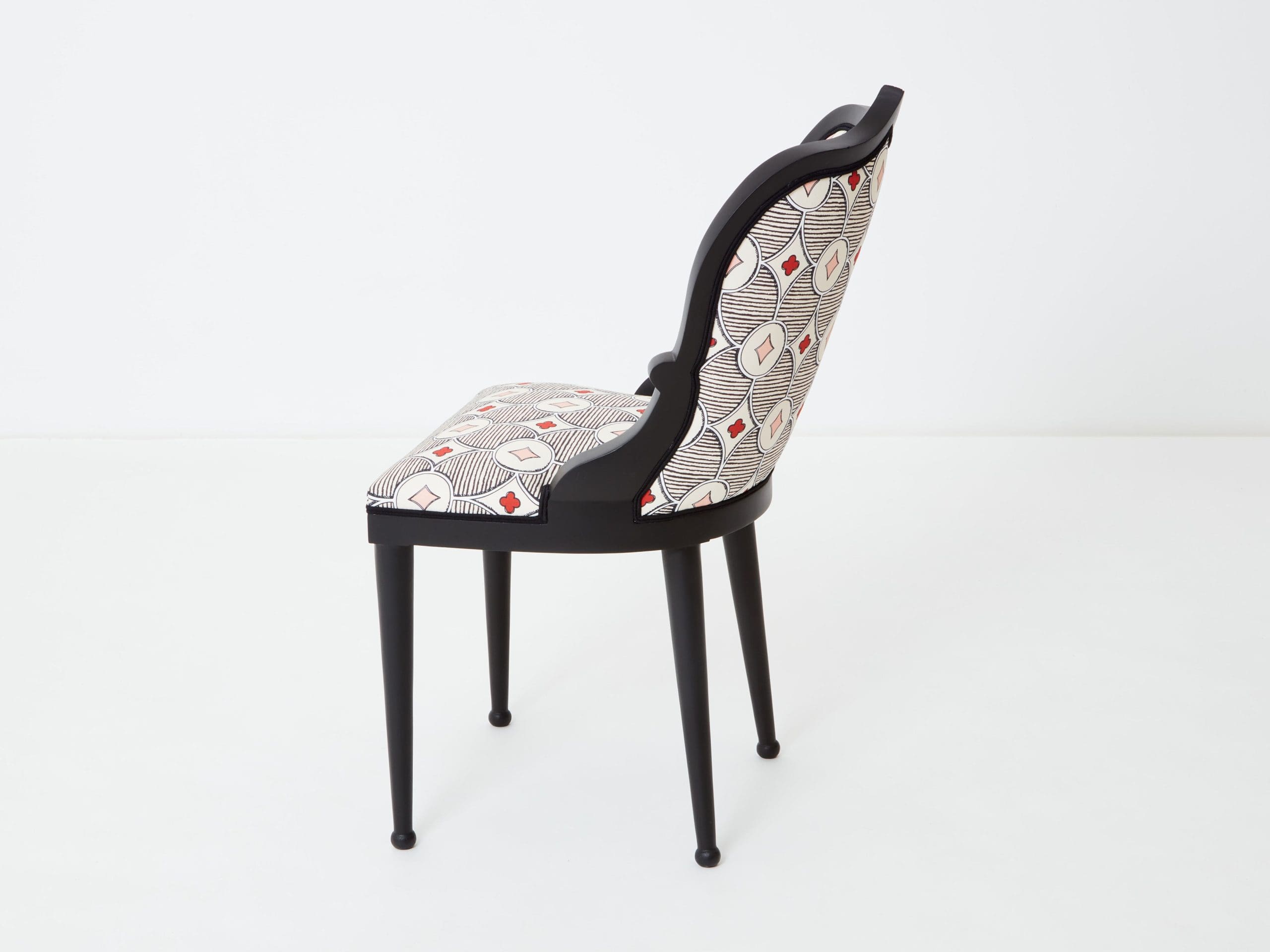 Chaise Palace Garouste & Bonetti – Édition Le Privilège 1980 – Tissu Rubelli