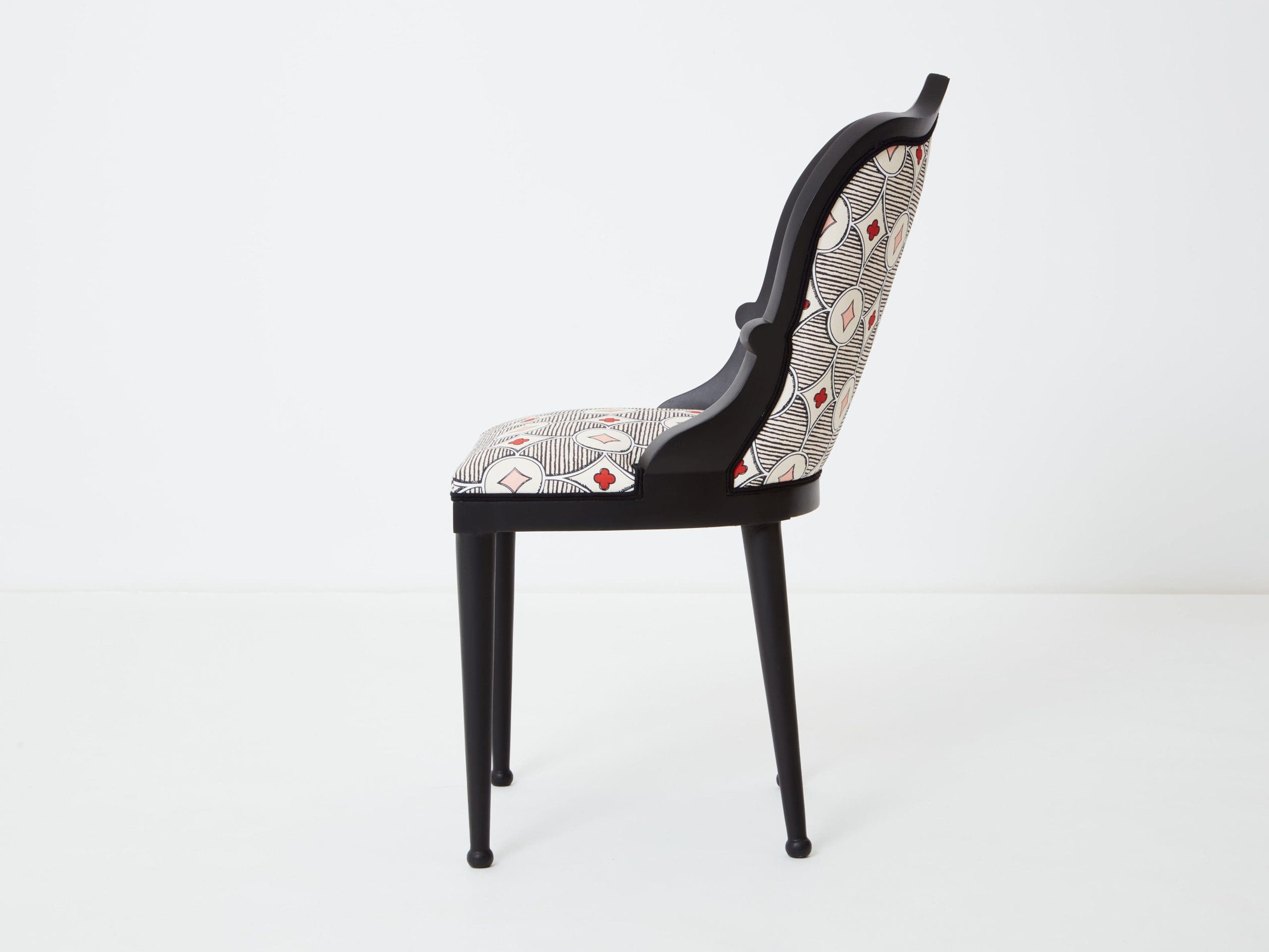 Chaise Palace Garouste & Bonetti – Édition Le Privilège 1980 – Tissu Rubelli