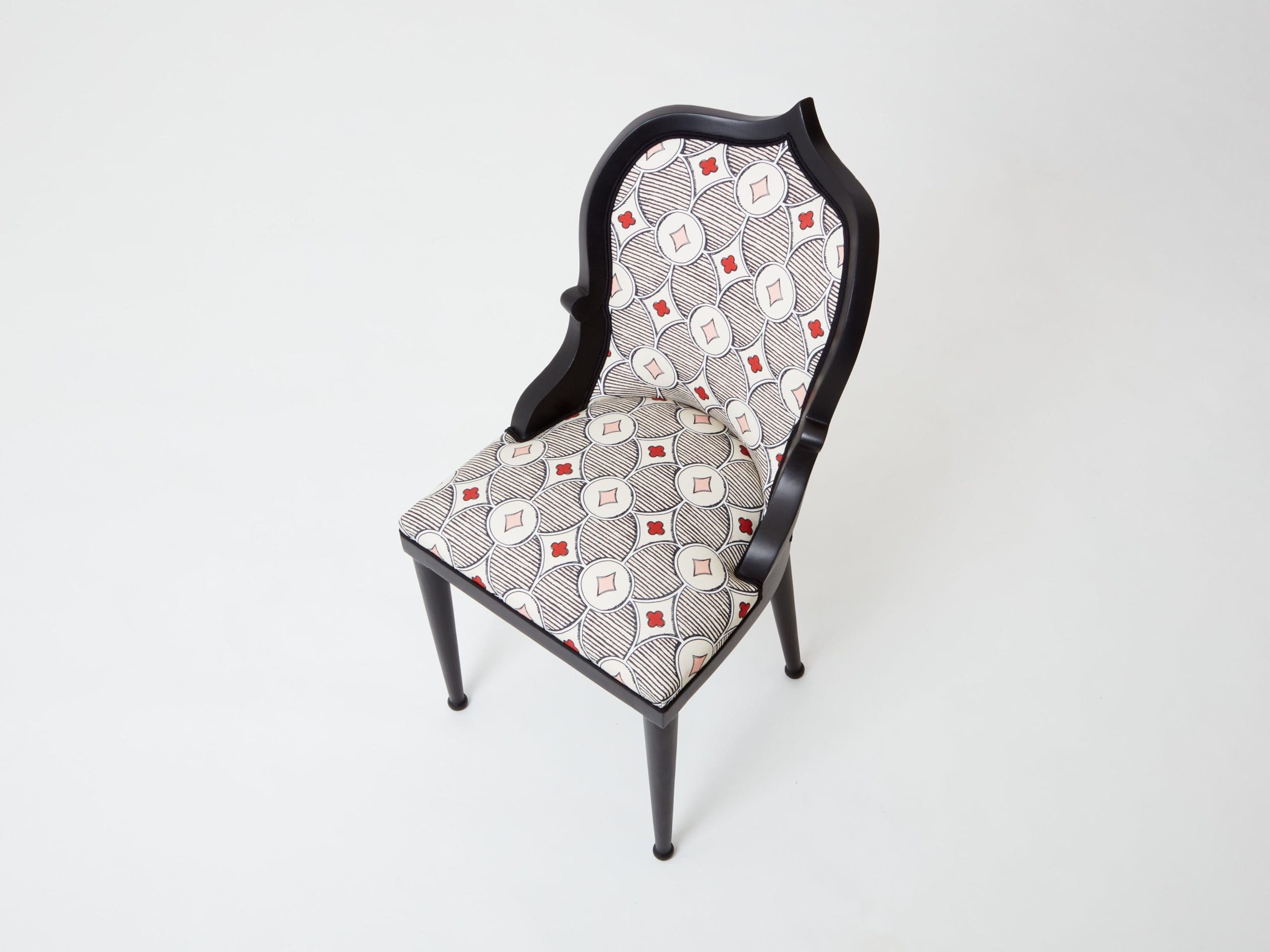 Chaise Palace Garouste & Bonetti – Édition Le Privilège 1980 – Tissu Rubelli