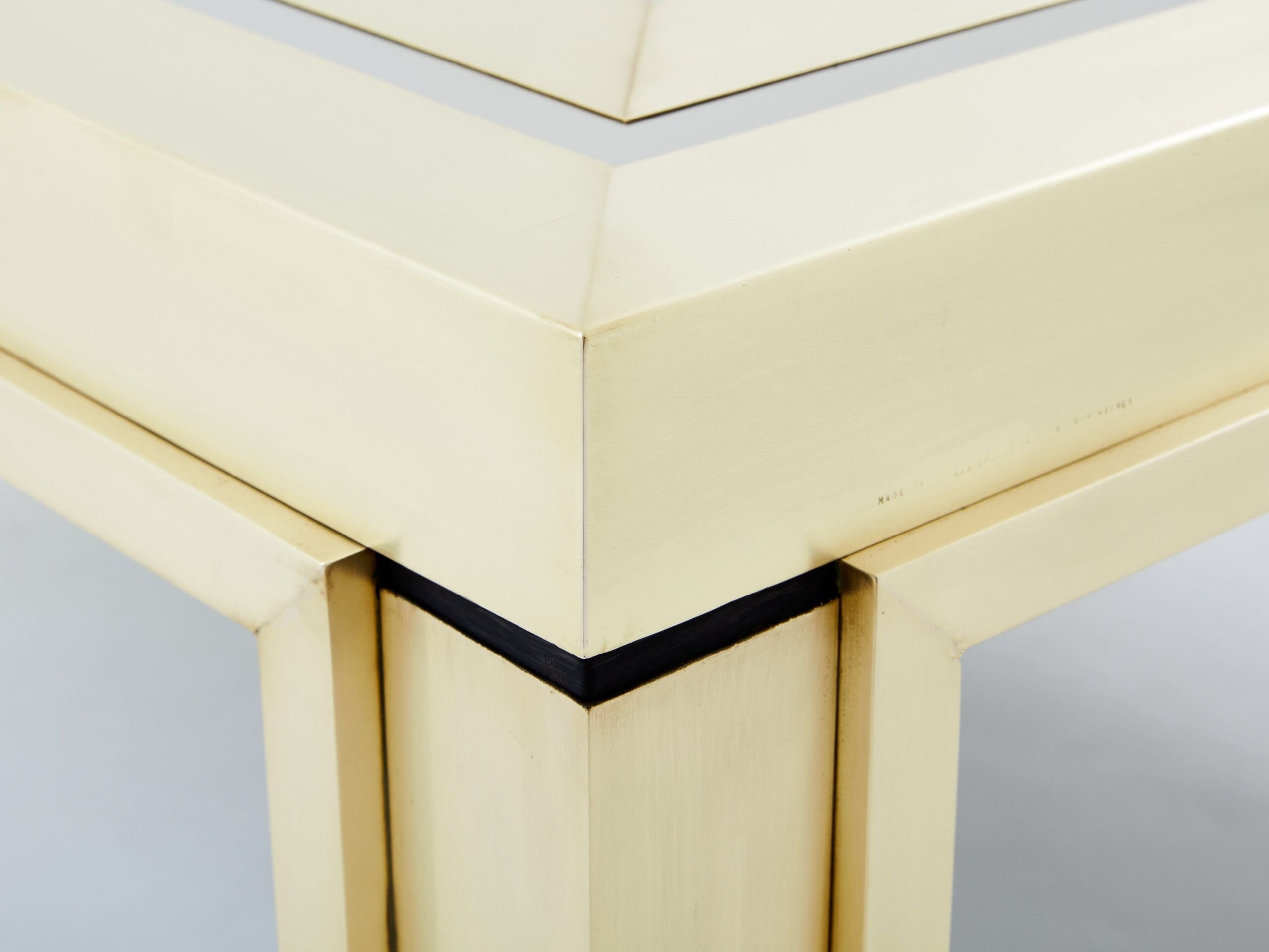 Tables Basses en Laiton Brossé et Acier Inoxydable par Giacomo Sinopoli, Années 1970
