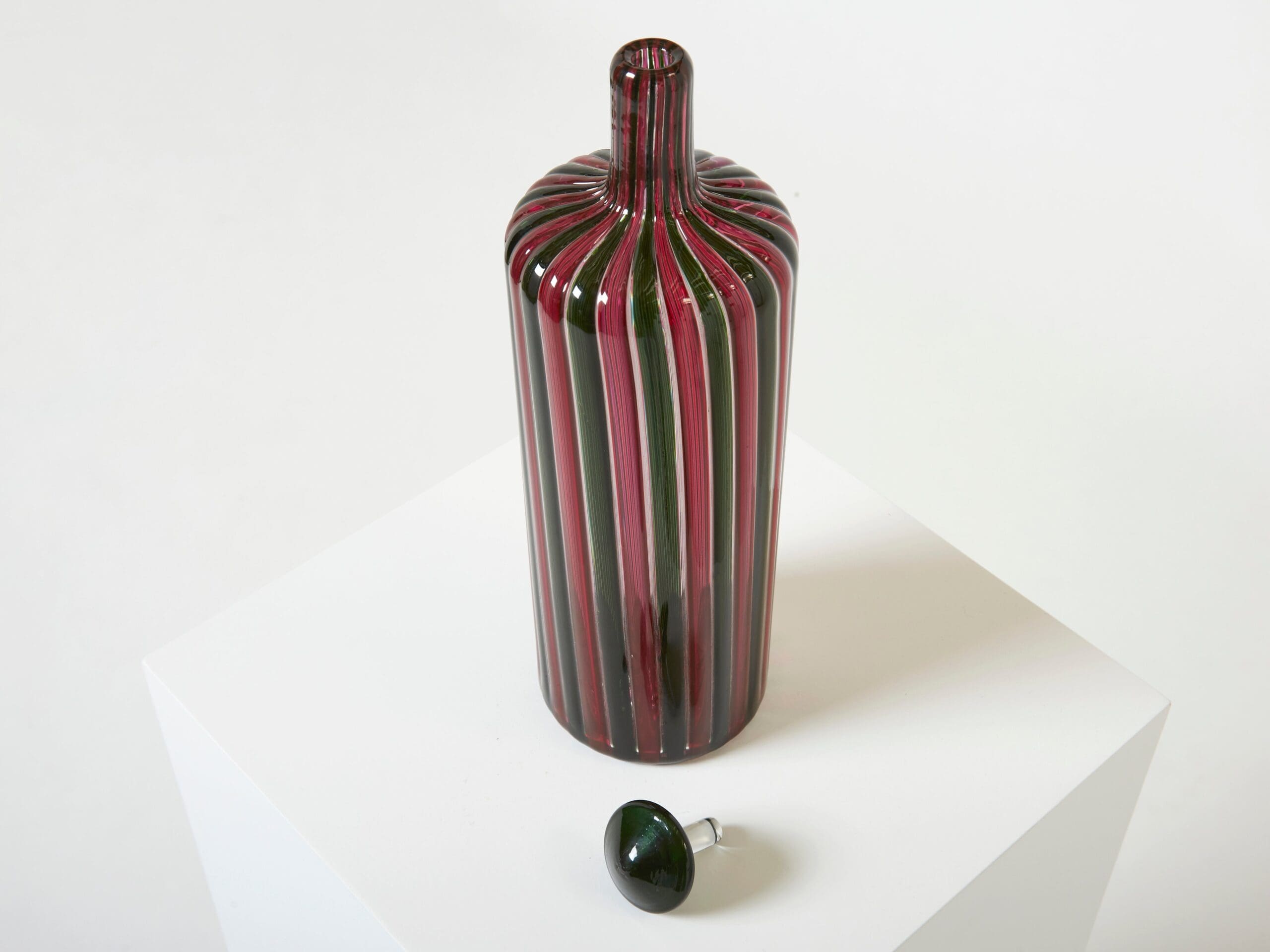 Bouteille en Verre de Murano par Gio Ponti et Paolo Venini, Série Morandiana, 1982