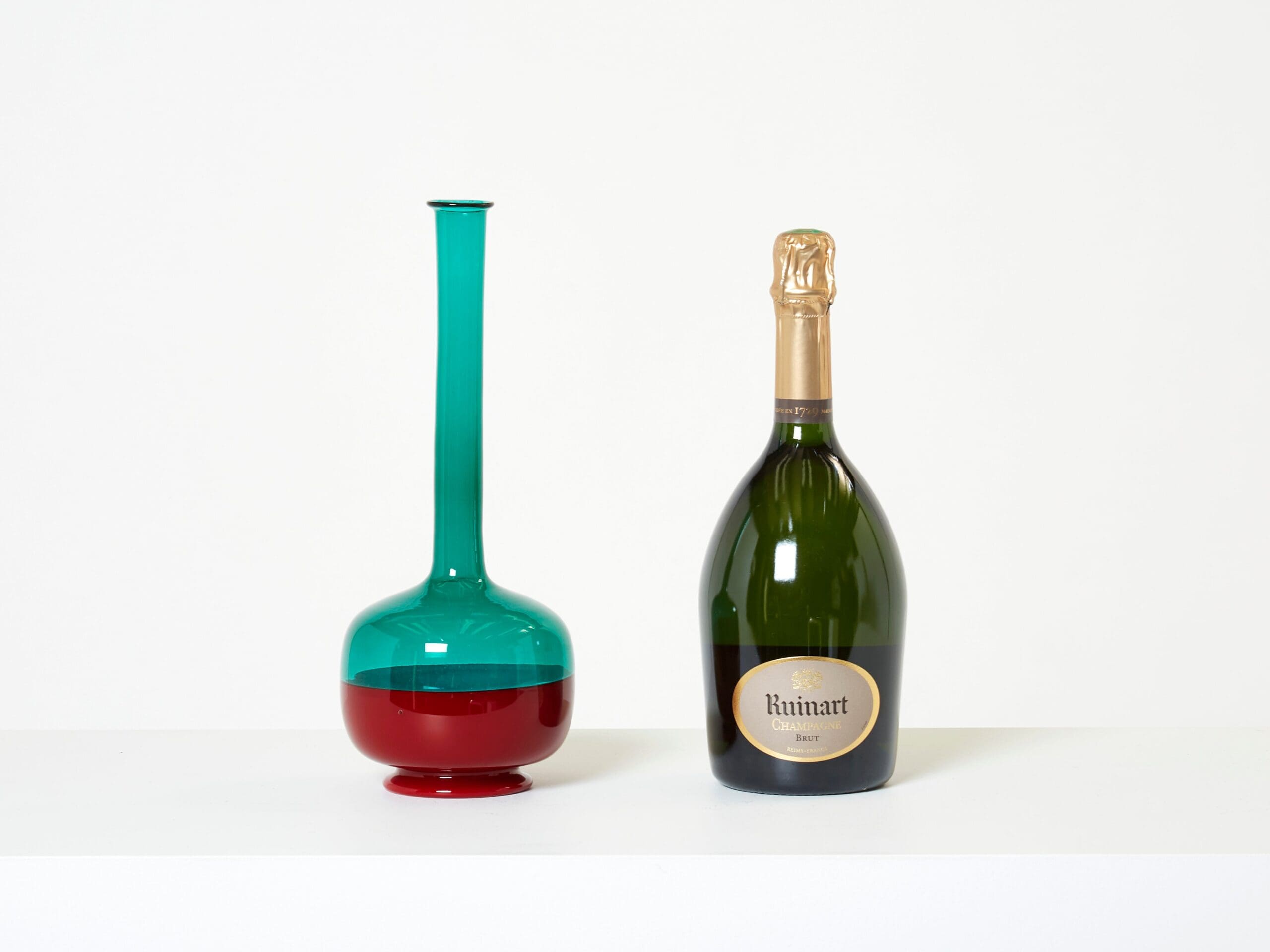 Bouteille en verre de Murano de Gio Ponti pour Venini, série Morandiana, années 1960