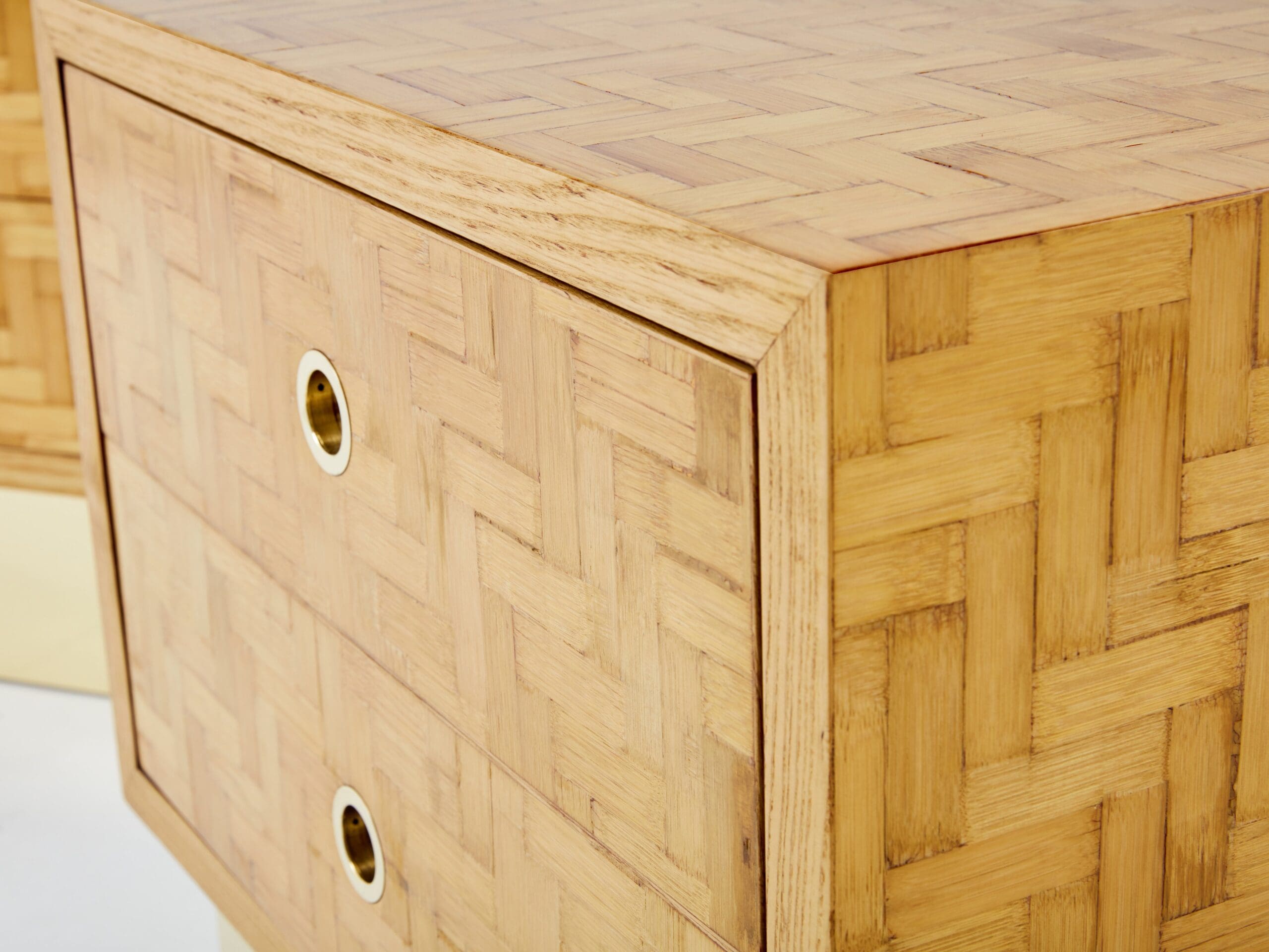 Tables de chevet Dal Vera en bambou et laiton, années 70 – Design italien