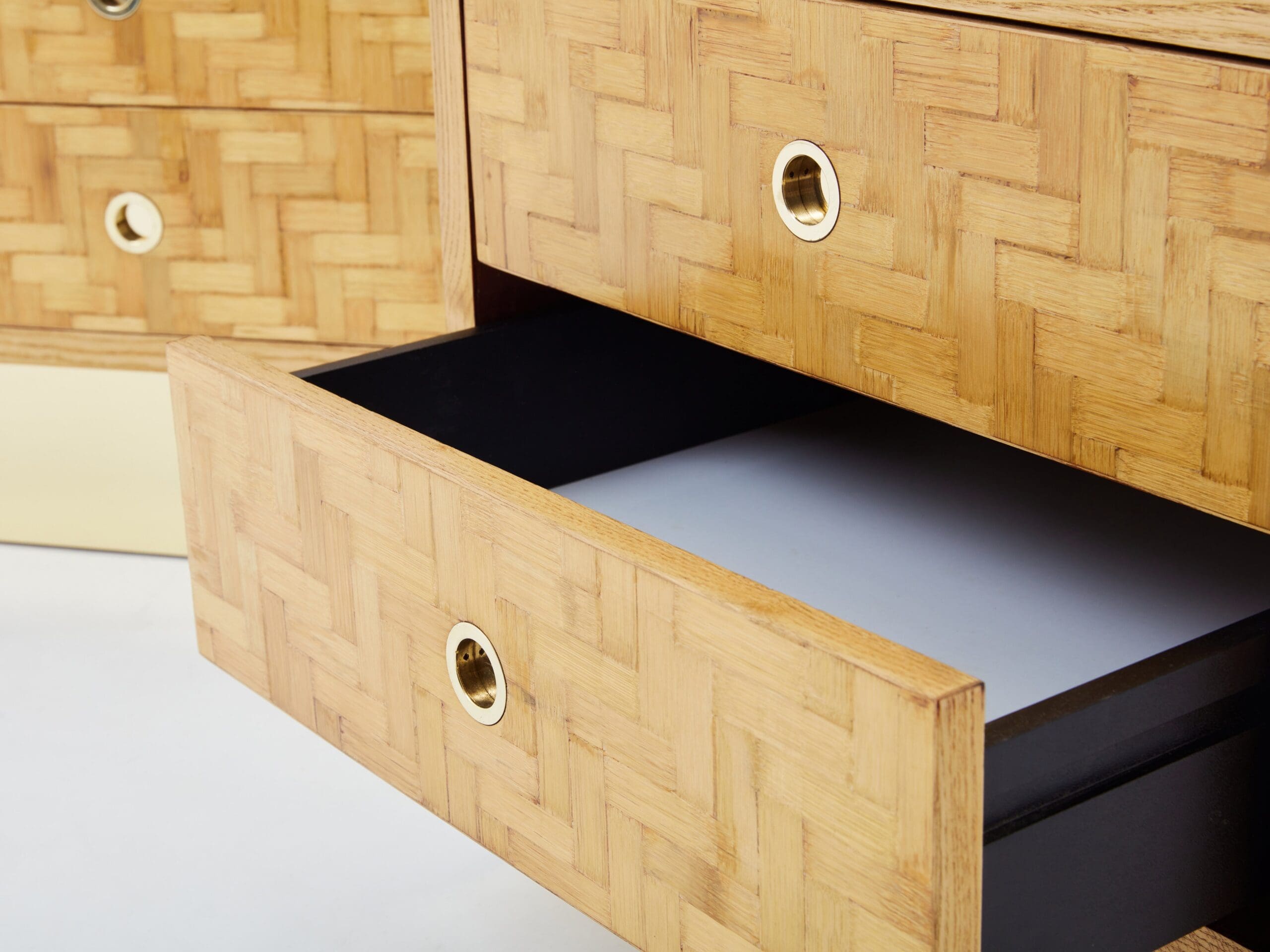 Tables de chevet Dal Vera en bambou et laiton, années 70 – Design italien