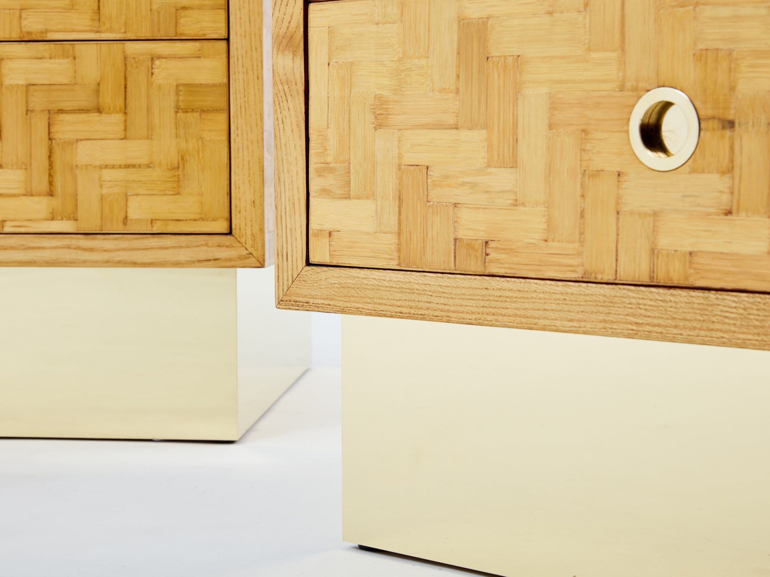Tables de chevet Dal Vera en bambou et laiton, années 70 – Design italien