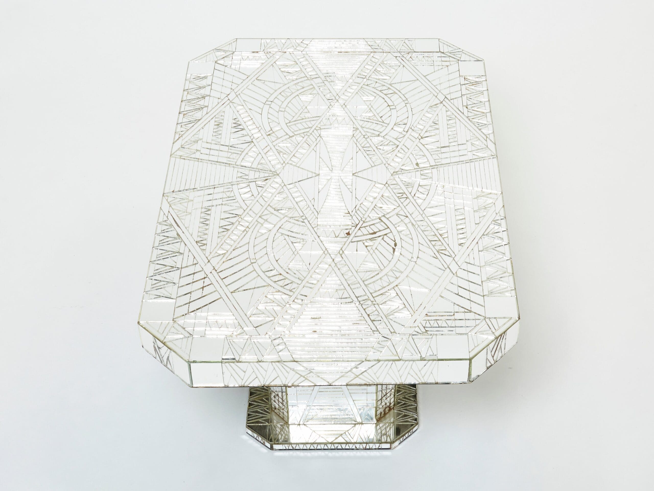 Table Basse en Mosaïque de Miroir par Daniel Clément, Années 1970