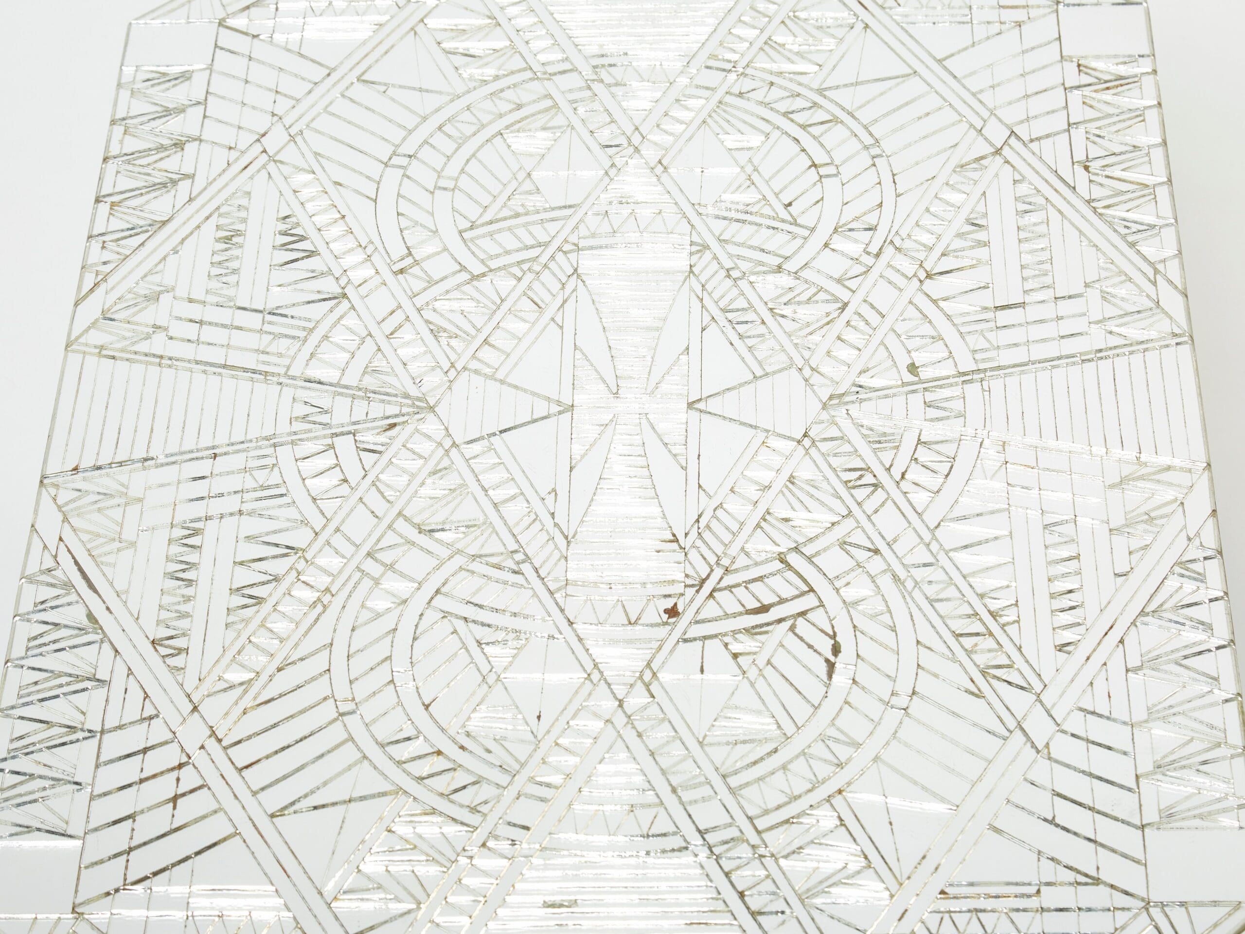 Table Basse en Mosaïque de Miroir par Daniel Clément, Années 1970
