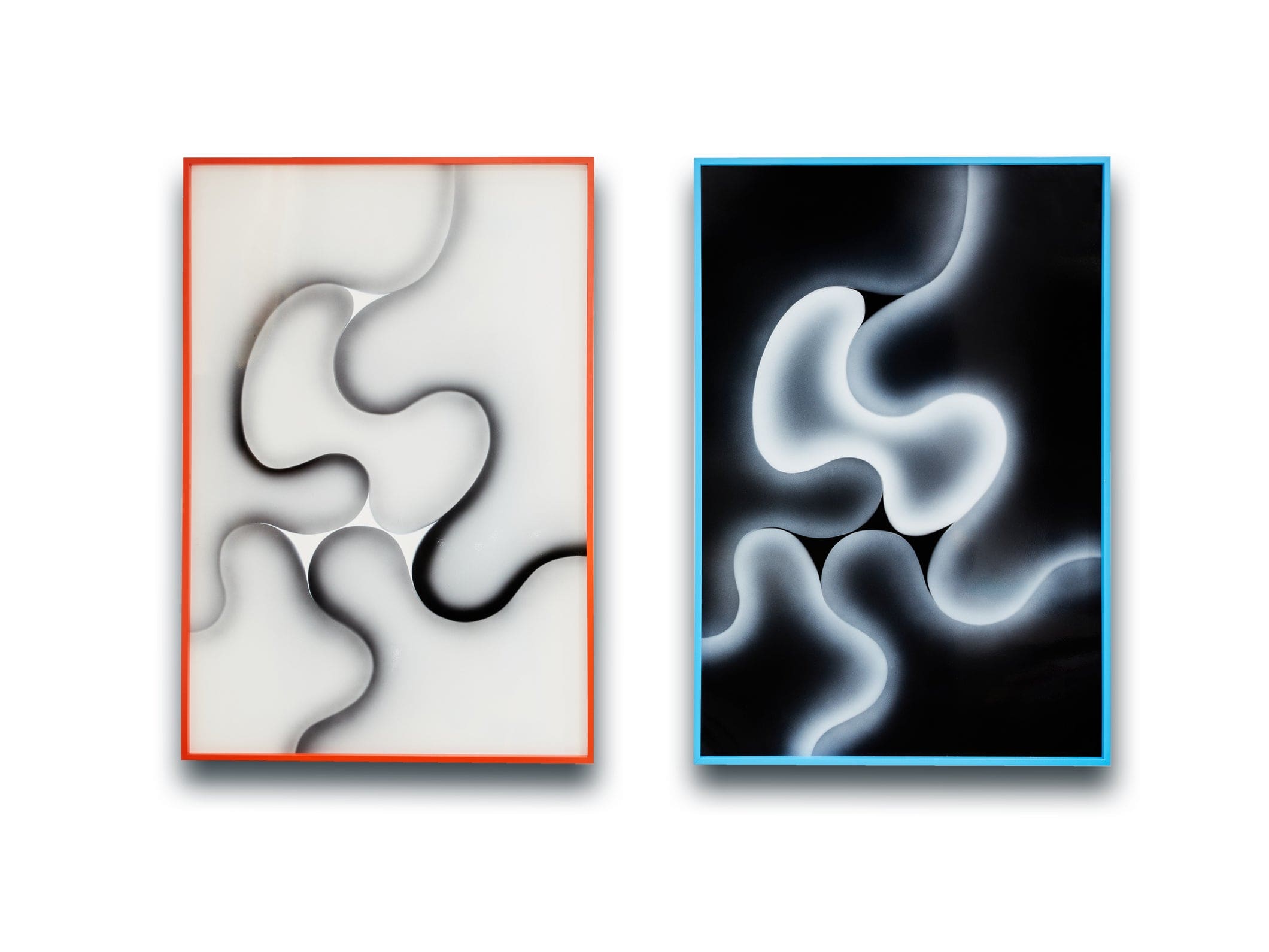 Diptyque Unique de Les Simonnet sur Plexiglas Encadré, 1996