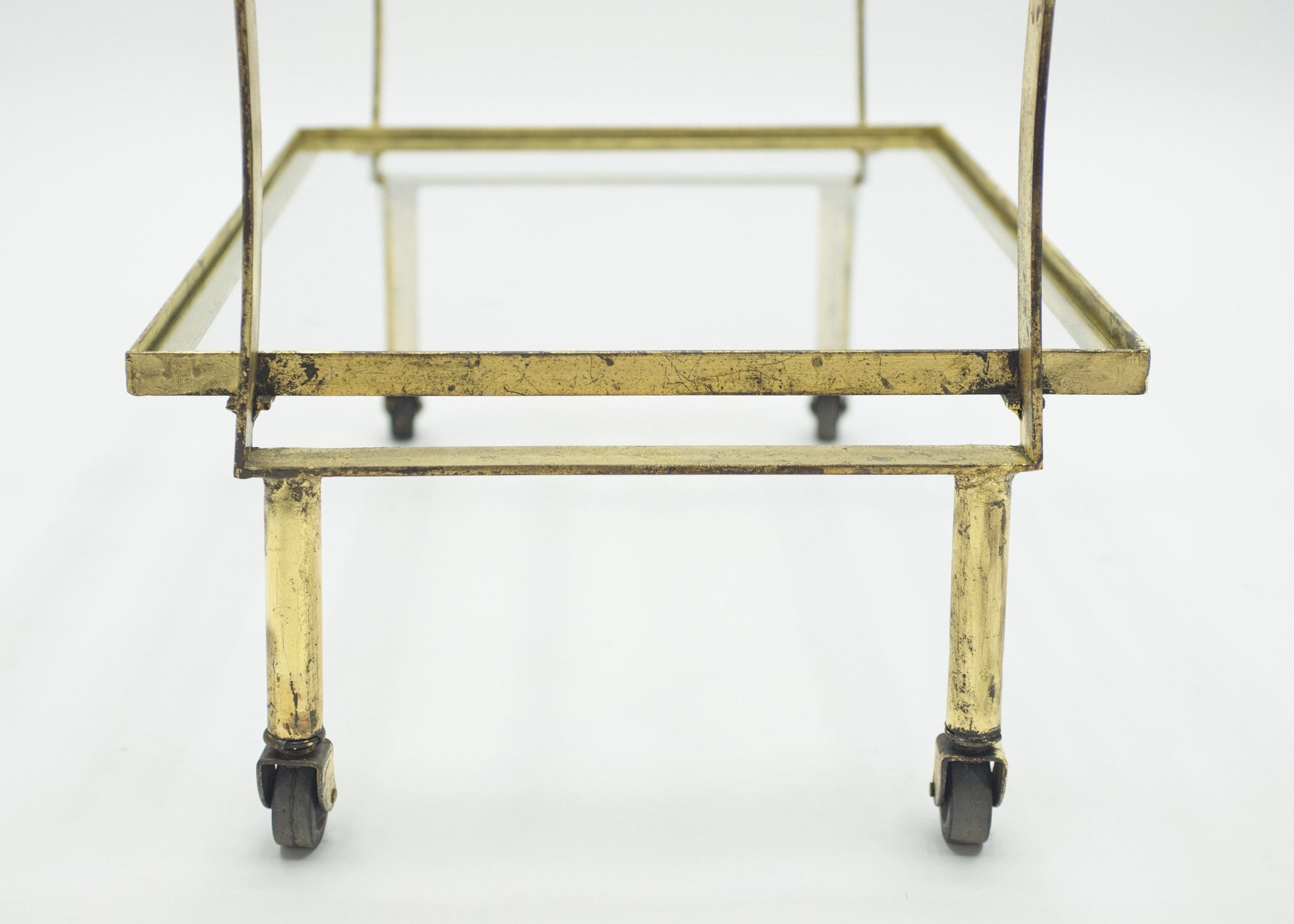 Chariot de Bar Néoclassique Français Maison Ramsay Doré, Années 1940