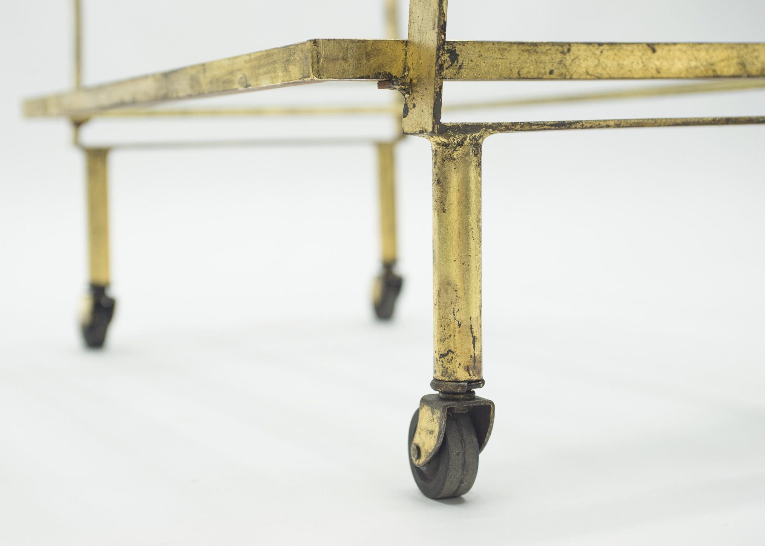 Chariot de Bar Néoclassique Français Maison Ramsay Doré, Années 1940