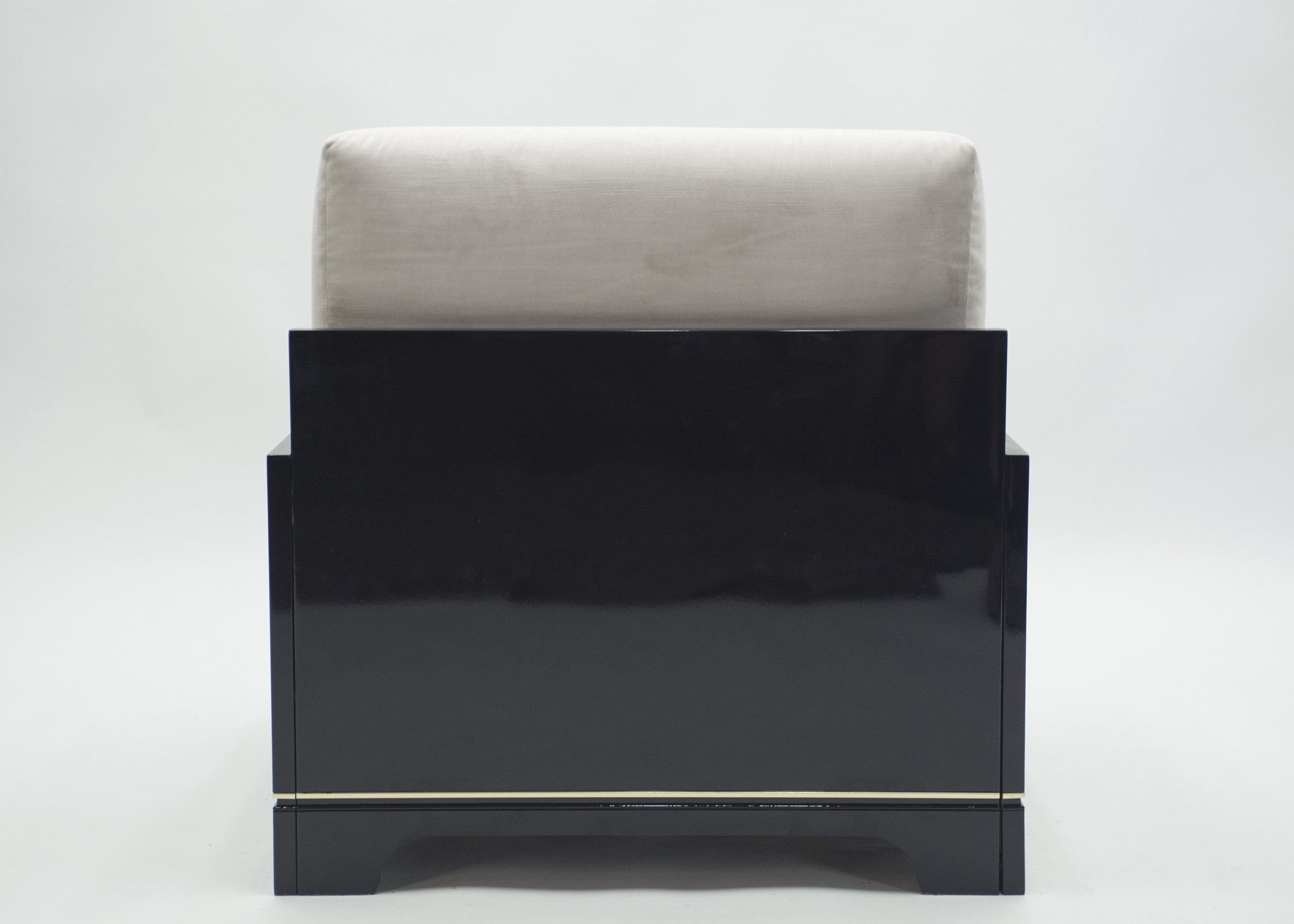 Ensemble de Salon Italien Laqué et en Laiton par Romeo Rega, Années 1970