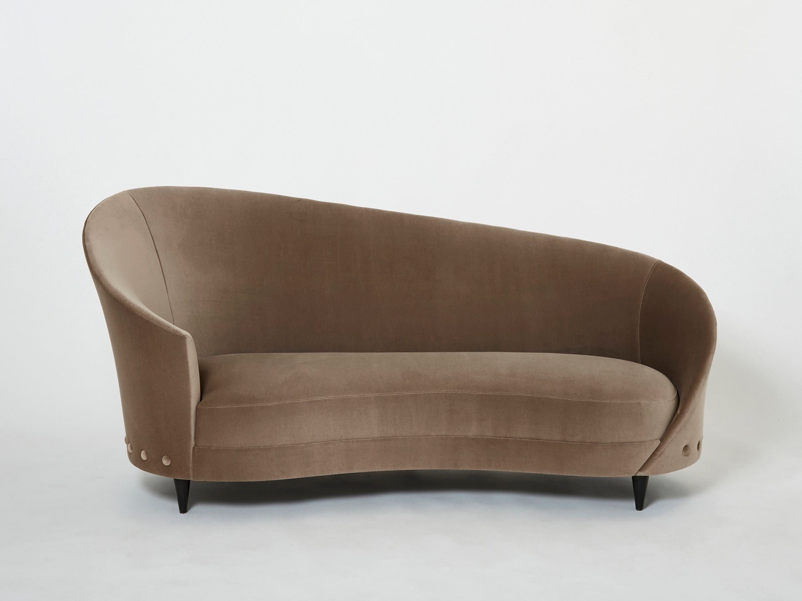 Canapé Méridienne Rond en Velours par Federico Munari (1960s)