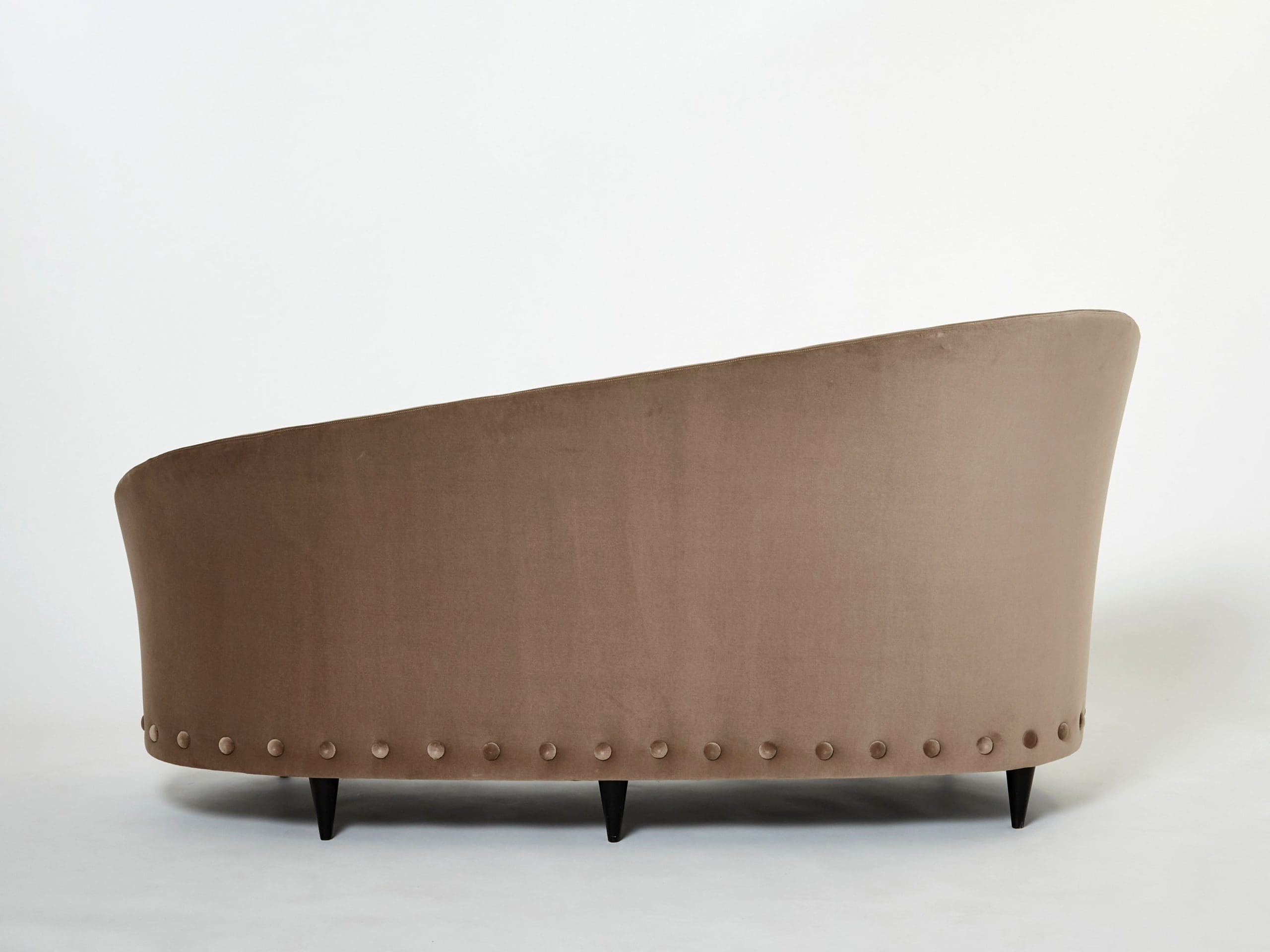 Canapé Méridienne Rond en Velours par Federico Munari (1960s)