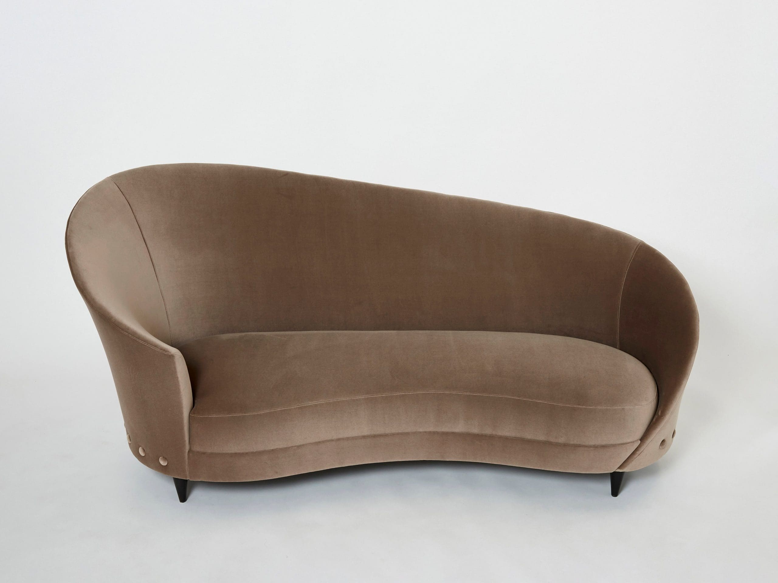 Canapé Méridienne Rond en Velours par Federico Munari (1960s)