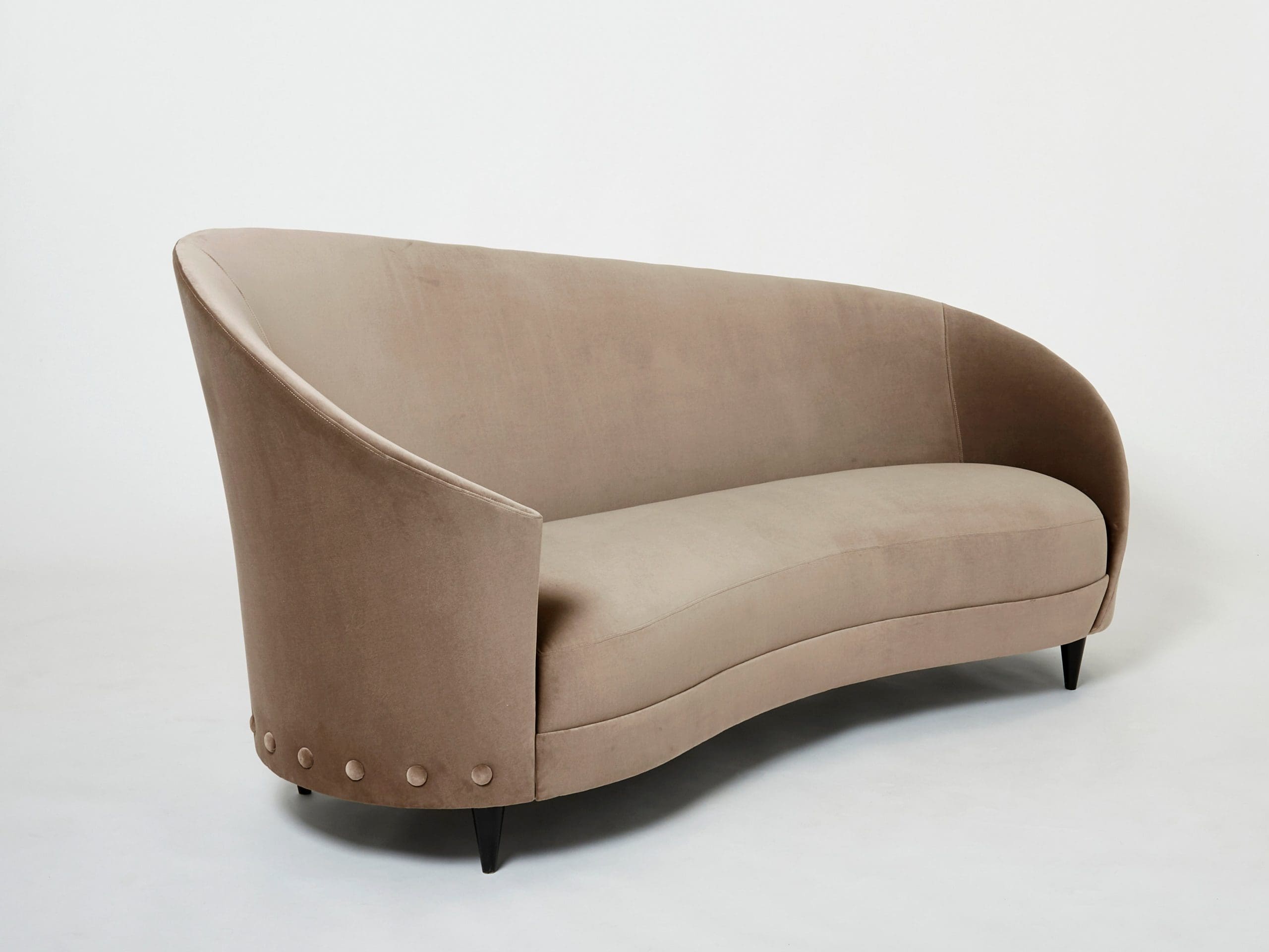 Canapé Méridienne Rond en Velours par Federico Munari (1960s)