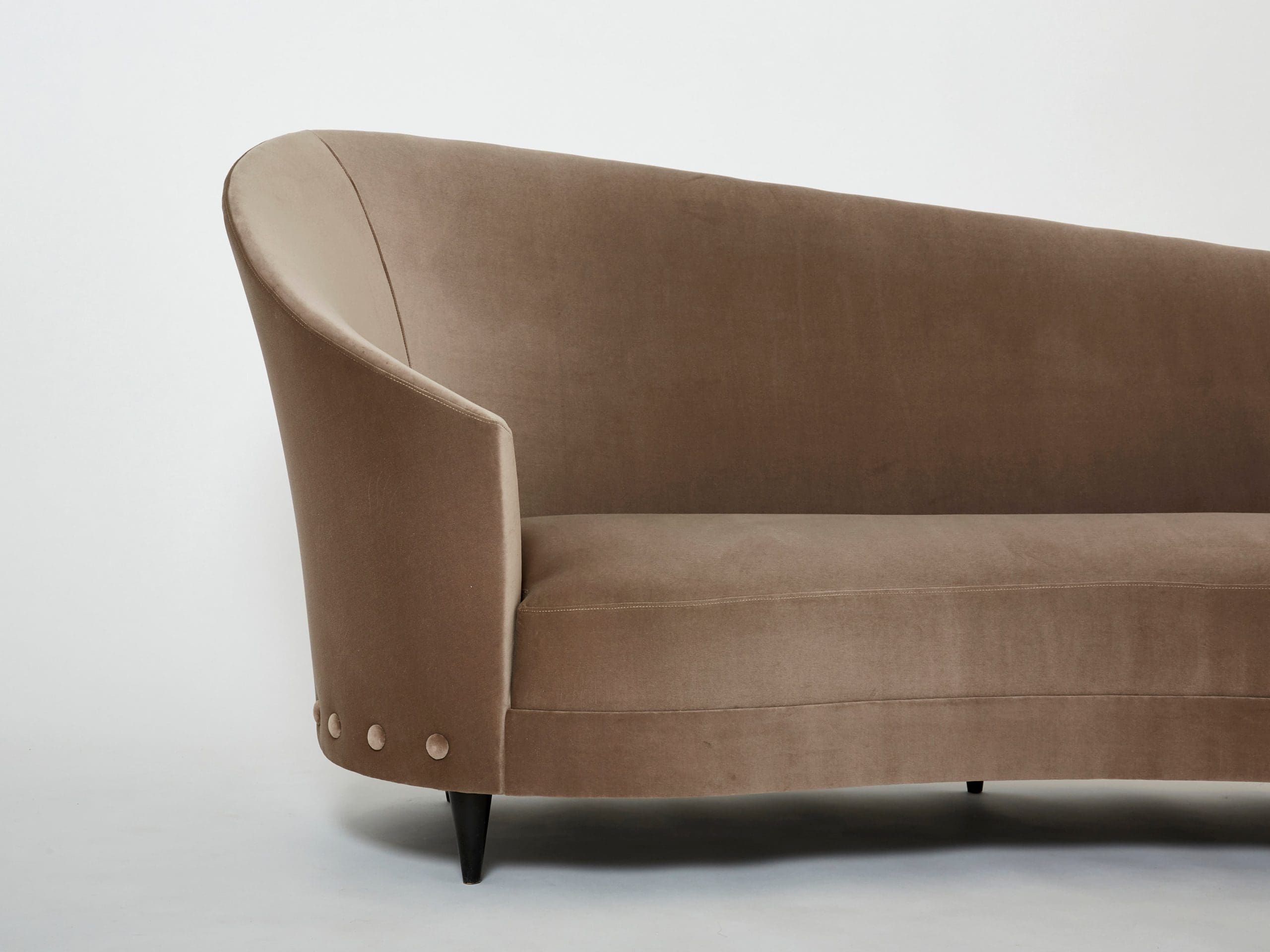 Canapé Méridienne Rond en Velours par Federico Munari (1960s)